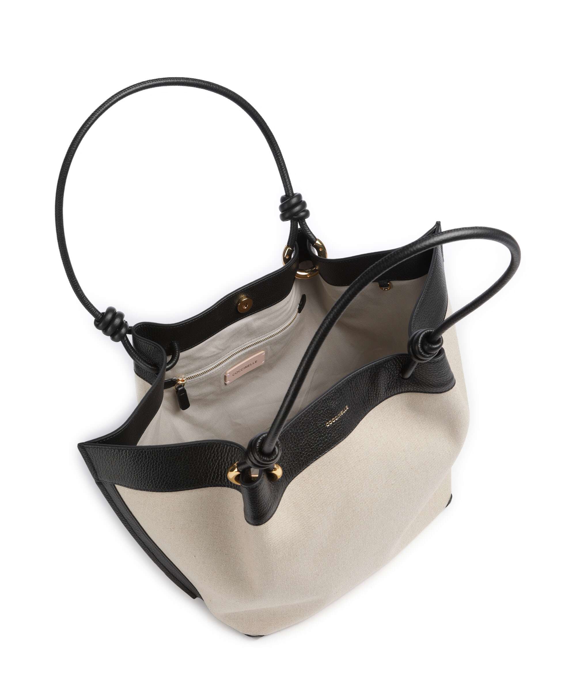 Coccinelle Finn Canvas Boodschappentas natural/noir - Image 6