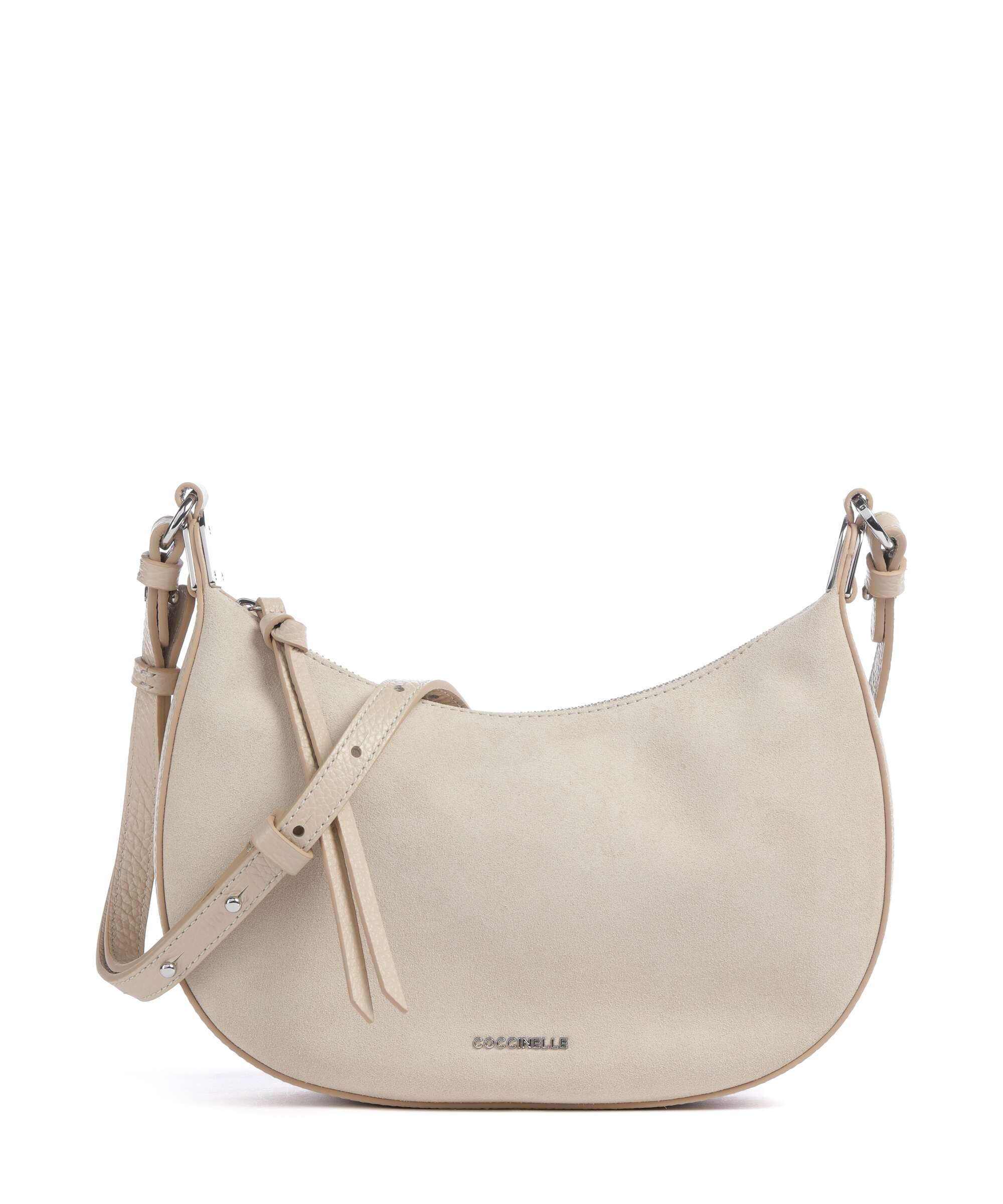 Coccinelle Fujiko Suede Crossbody tas sandshell