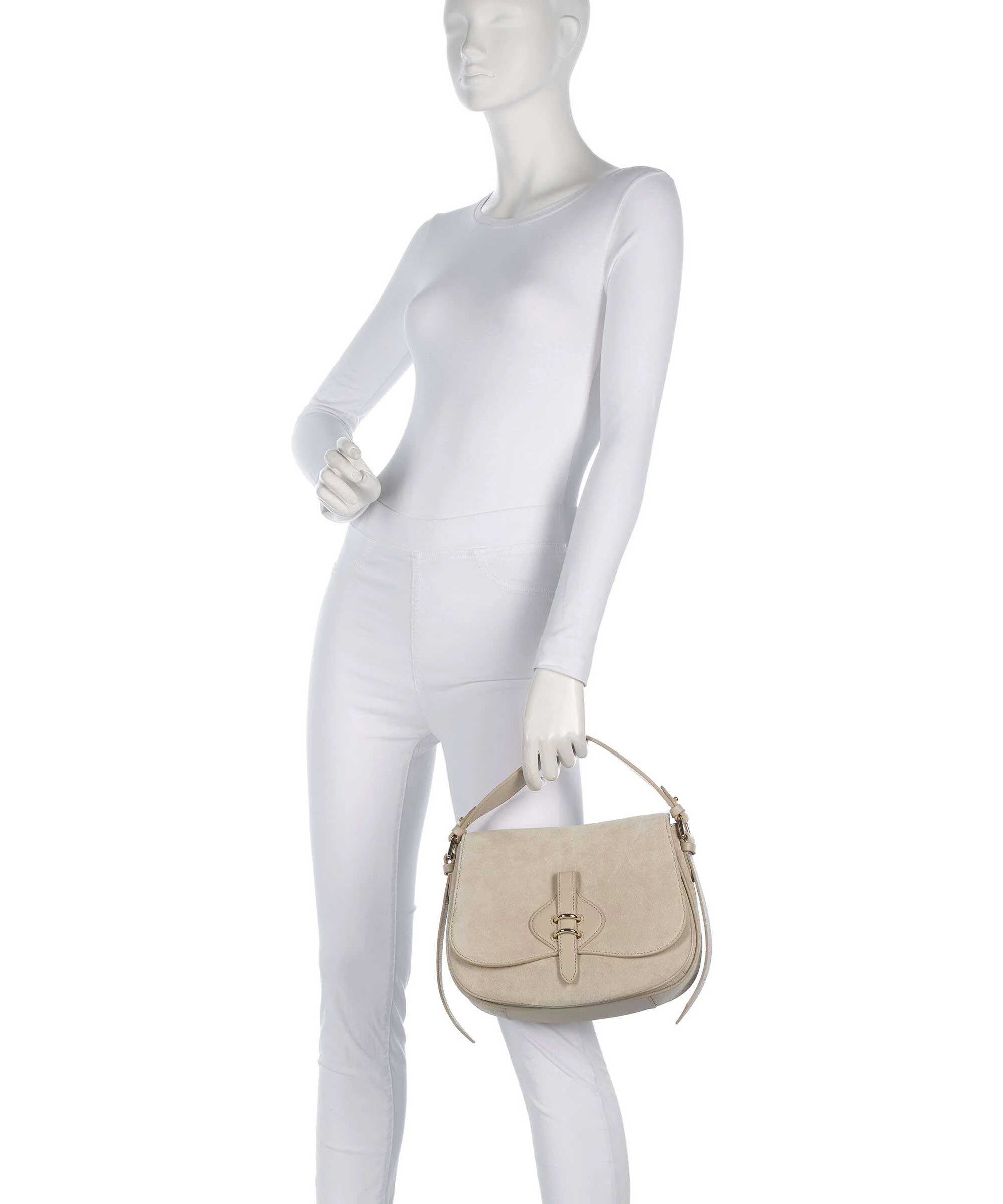 Coccinelle Mavery Suede Handtas sandshell - Image 3
