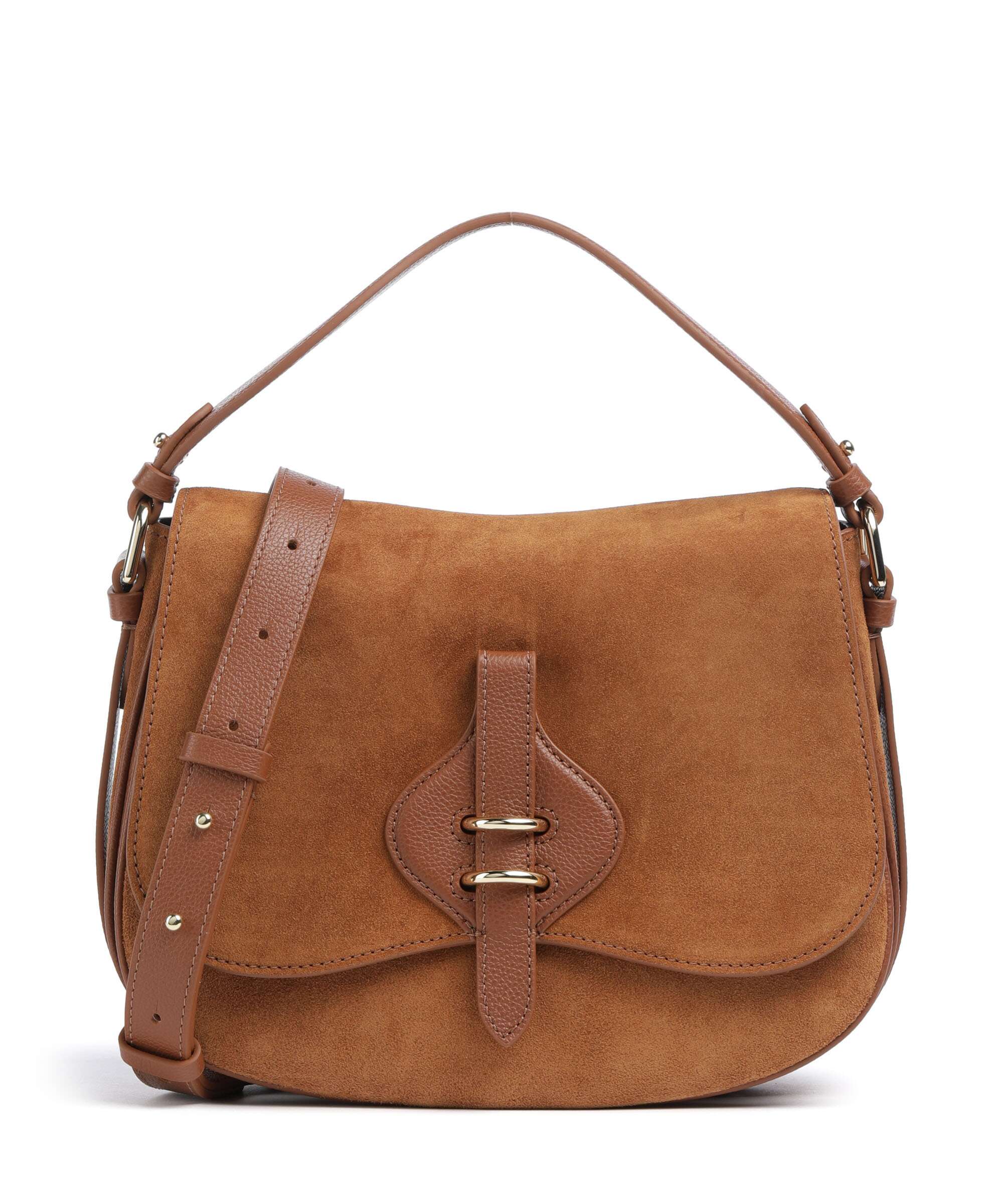 Coccinelle Mavery Suede Handtas cognac