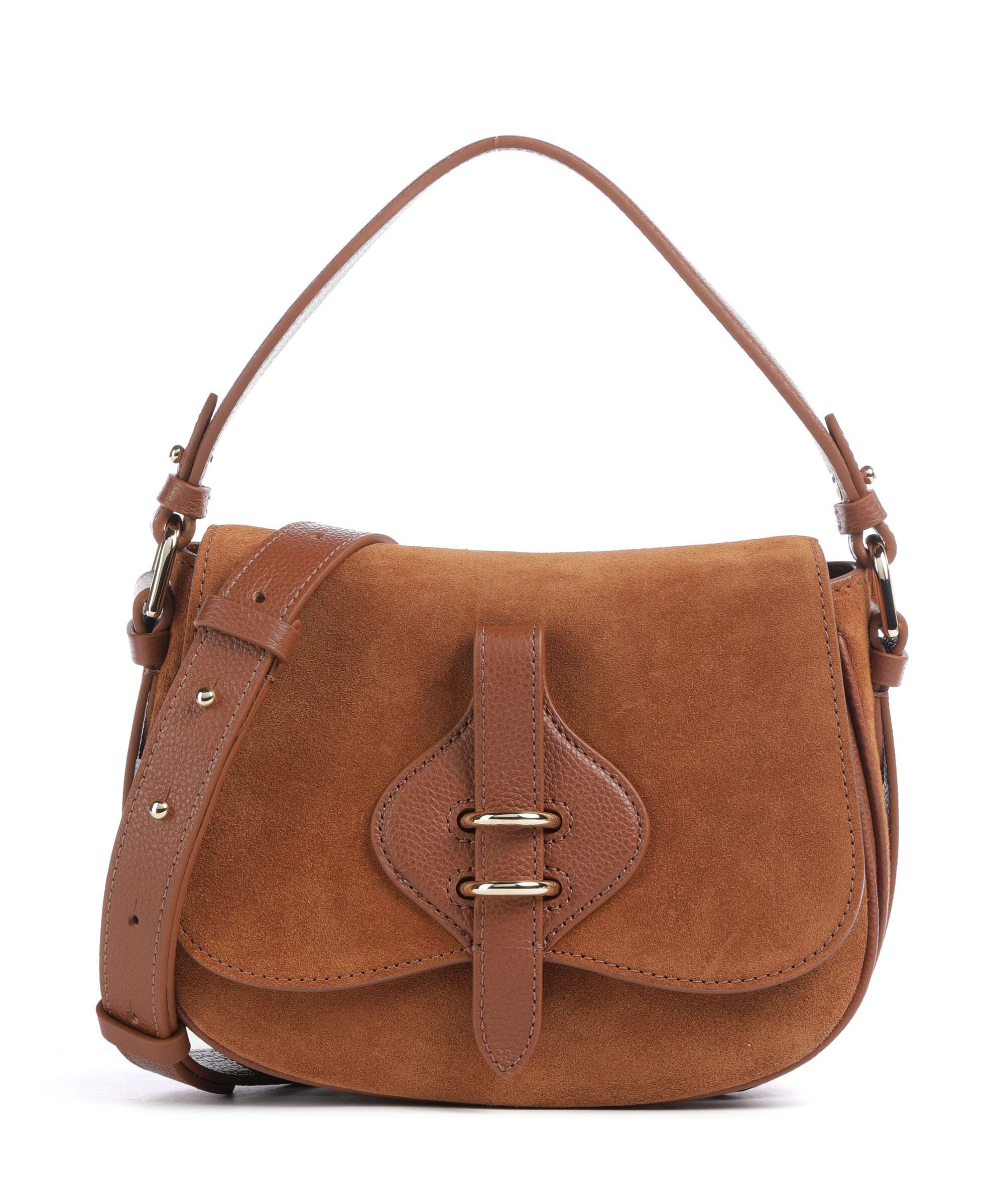 Coccinelle Mavery Suede Handtas cognac