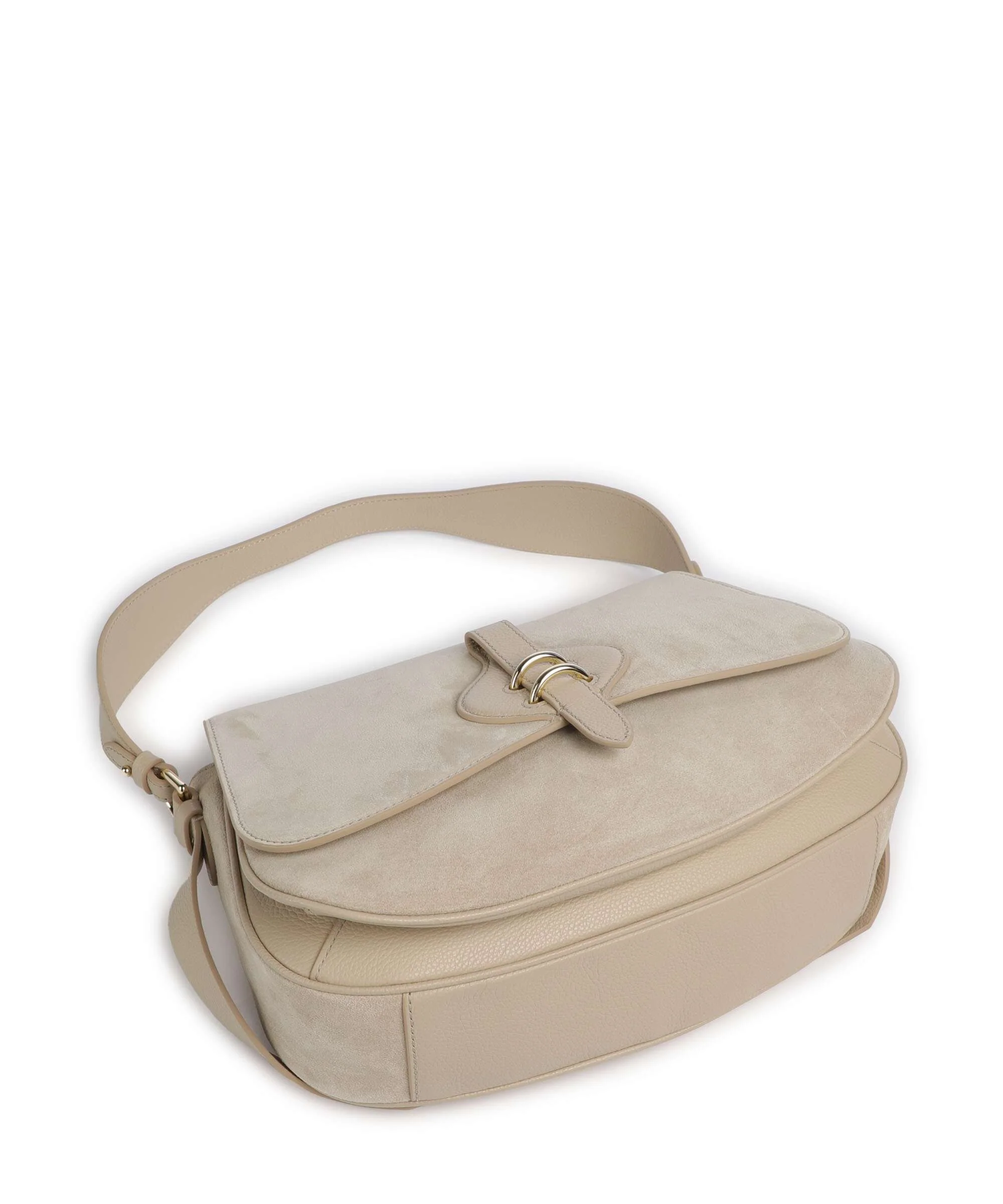 Coccinelle Mavery Suede Schoudertas sandshell - Image 4
