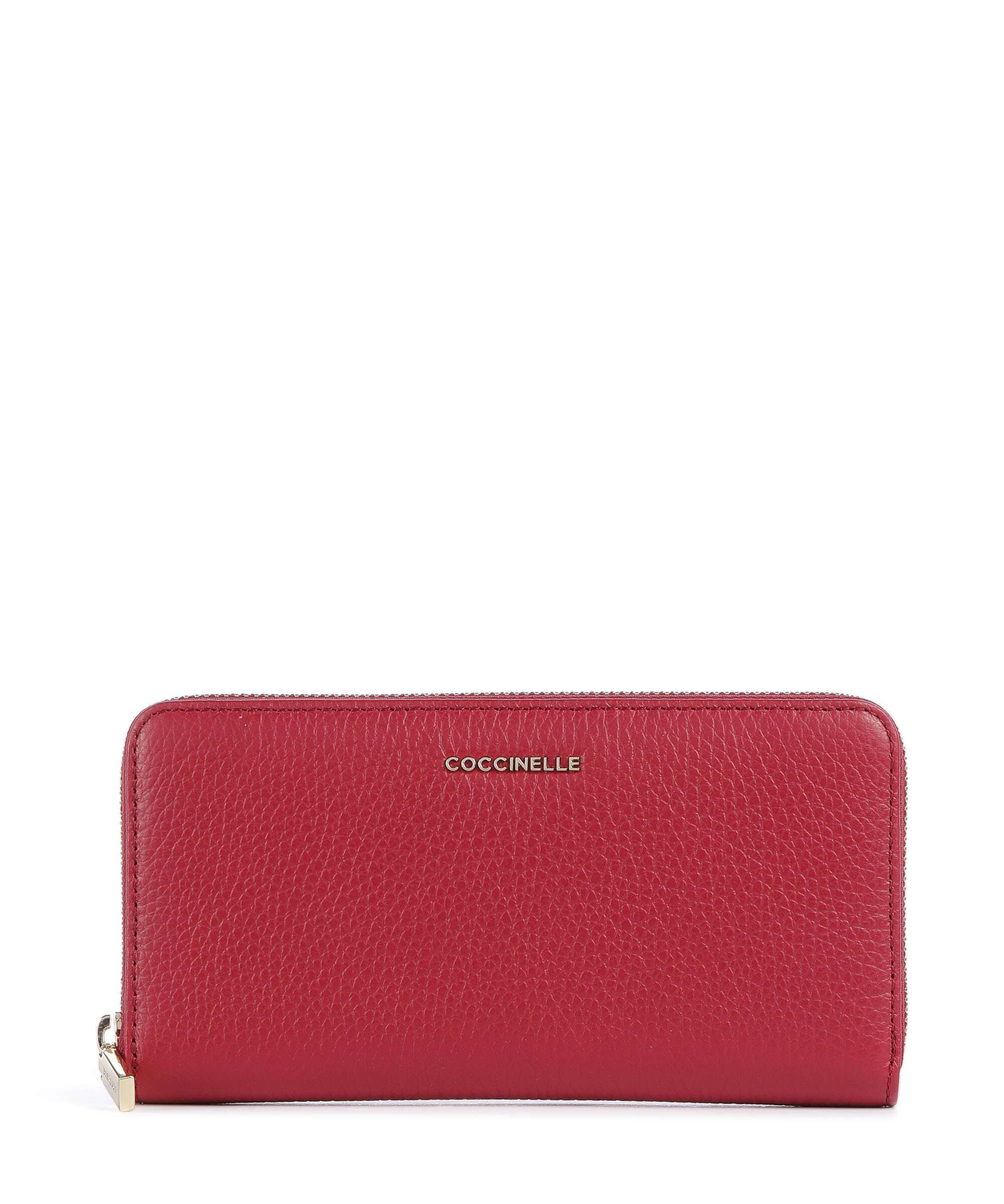 Coccinelle Metallic Soft Portemonnee sangria