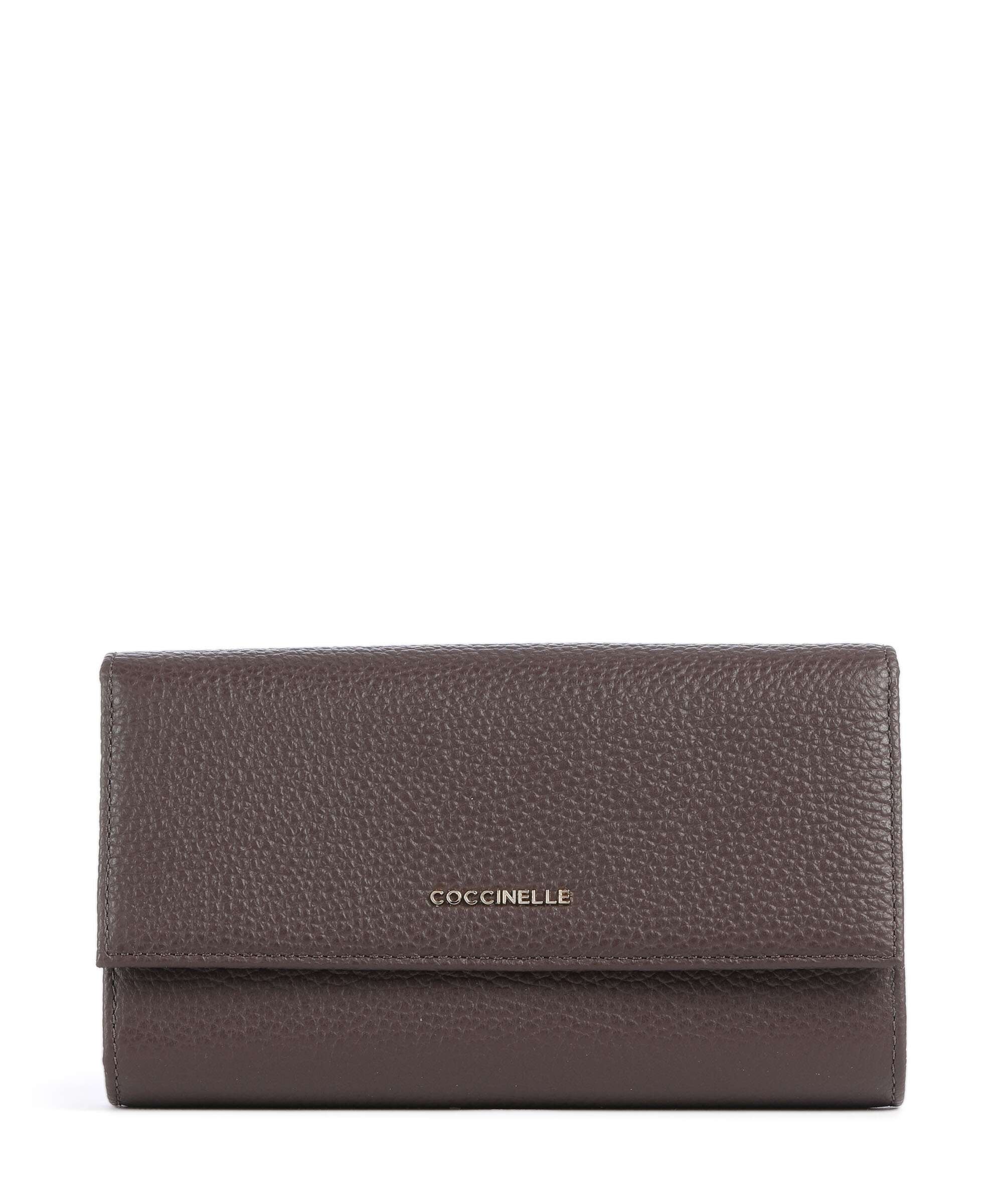 Coccinelle Metallic Soft Portemonnee brunette