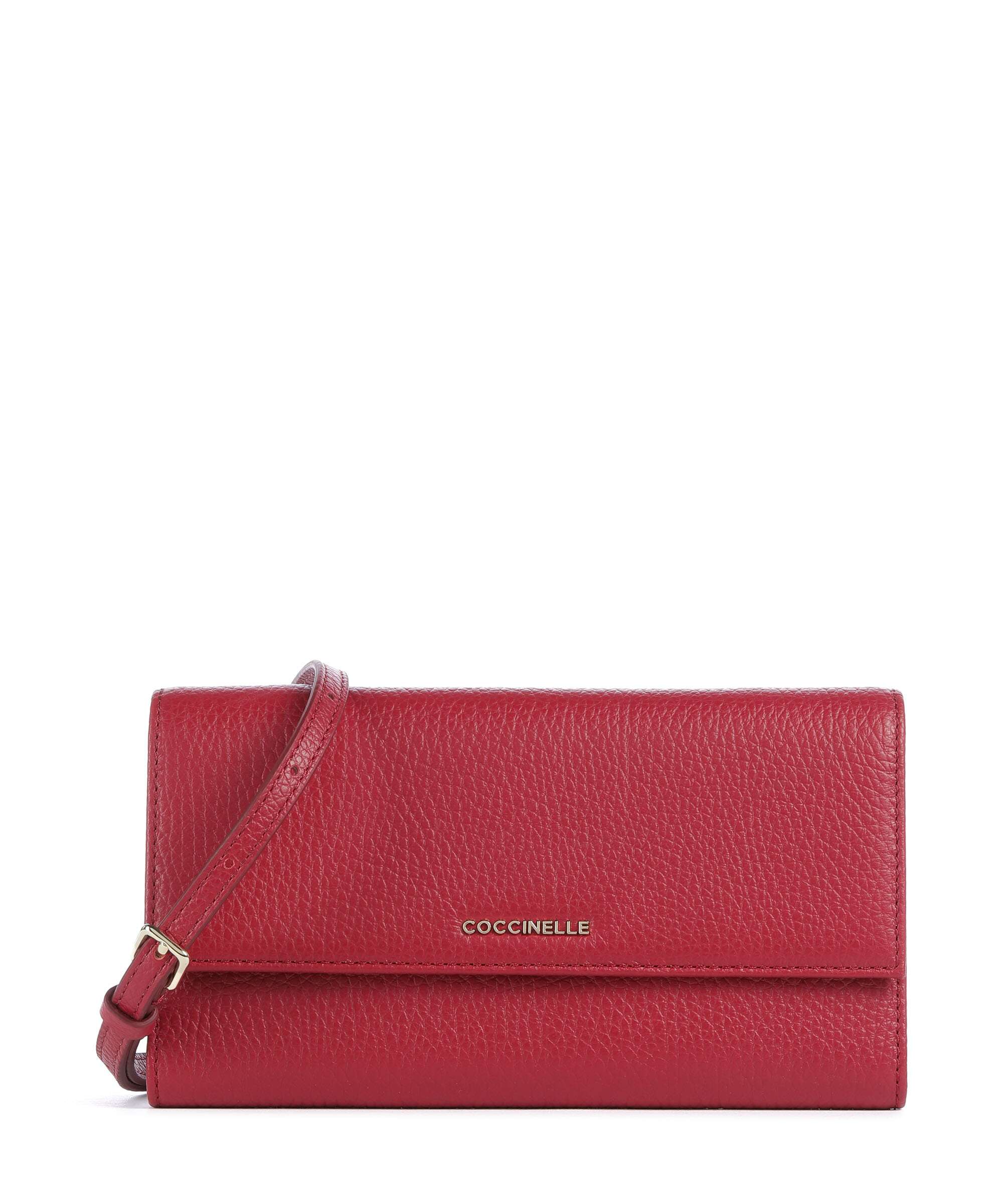 Coccinelle Metallic Soft Portemonnee sangria
