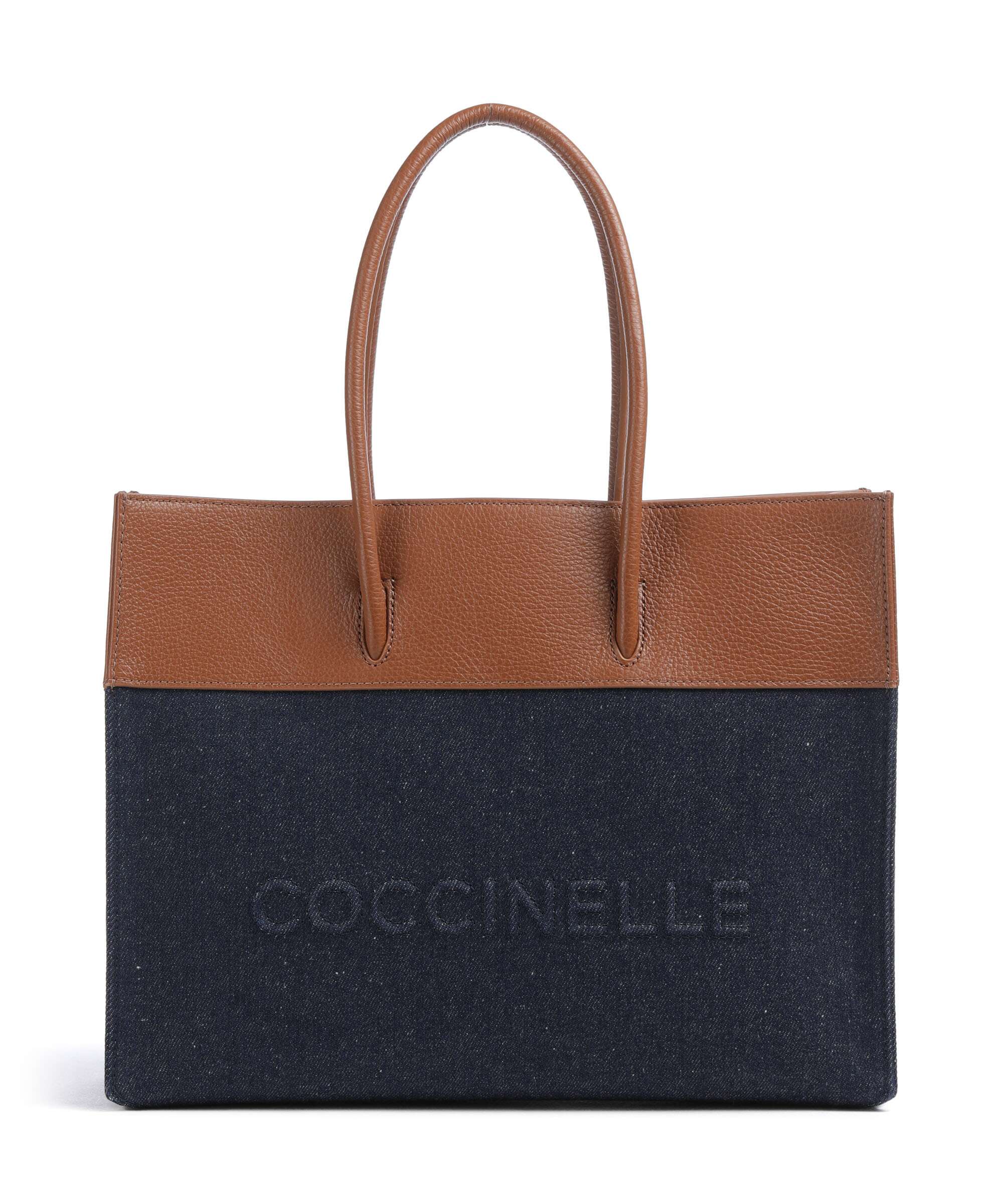 Coccinelle Myrtha Denim Boodschappentas blue/cognac