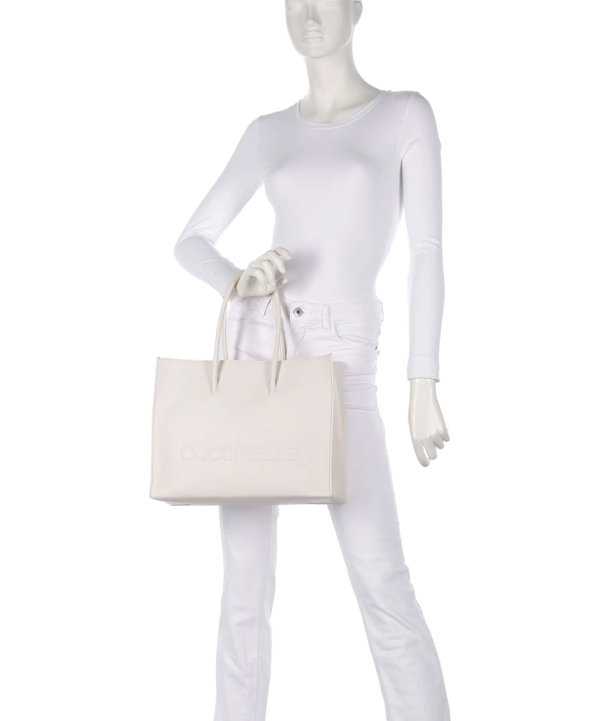 Coccinelle Myrtha Maxi Logo Boodschappentas blanco - Image 3