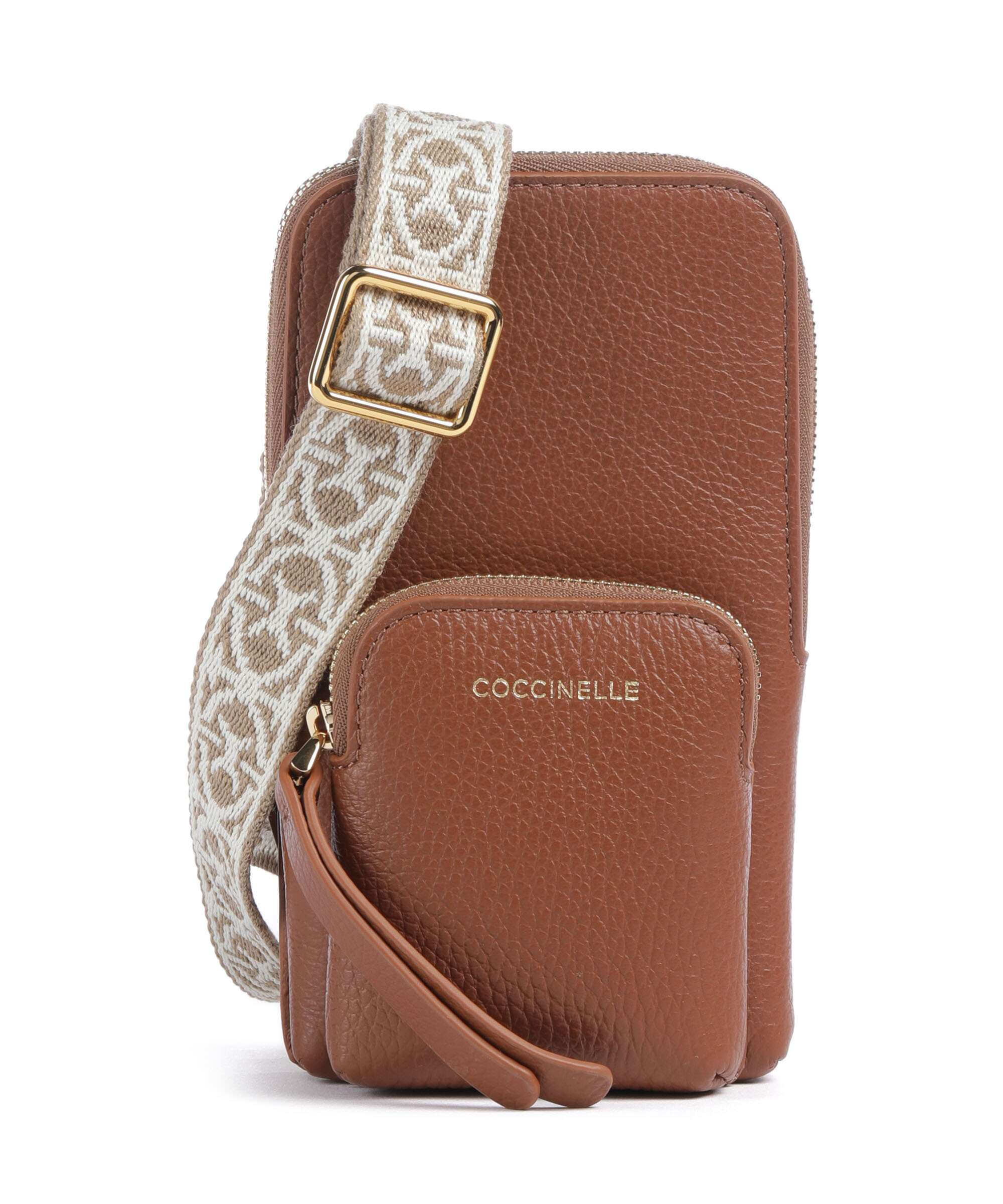 Coccinelle Pixie Telefoon tasje cognac