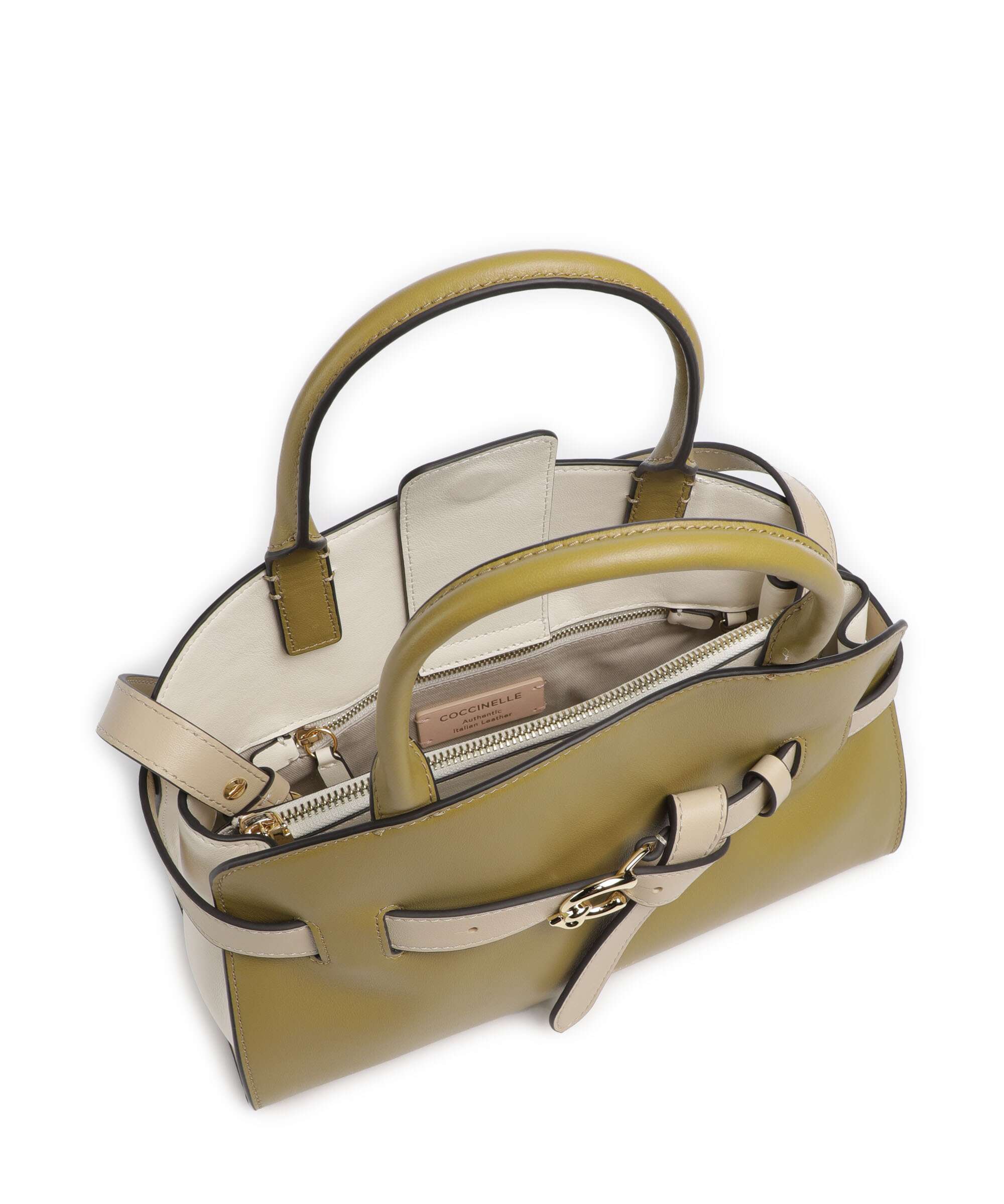 Coccinelle Sabine New Tricolor Handtas seagrass/pearl/sandshell - Image 4