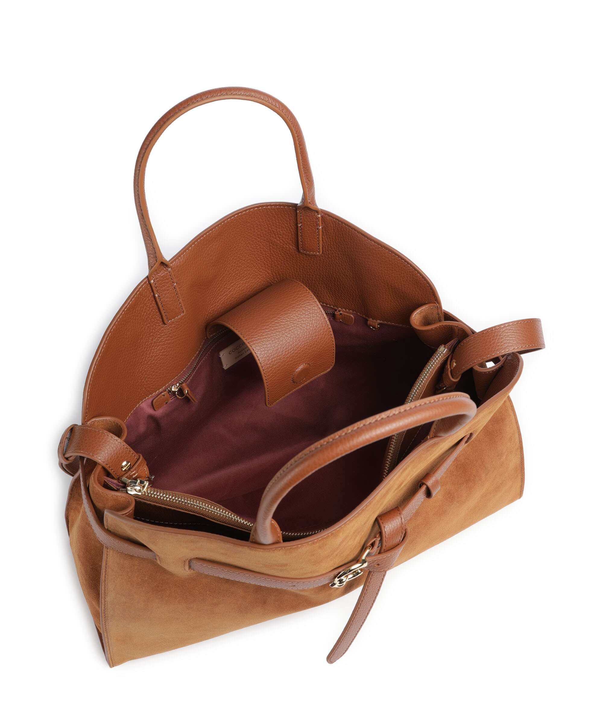 Coccinelle Sabine Suede Handtas cognac - Image 5