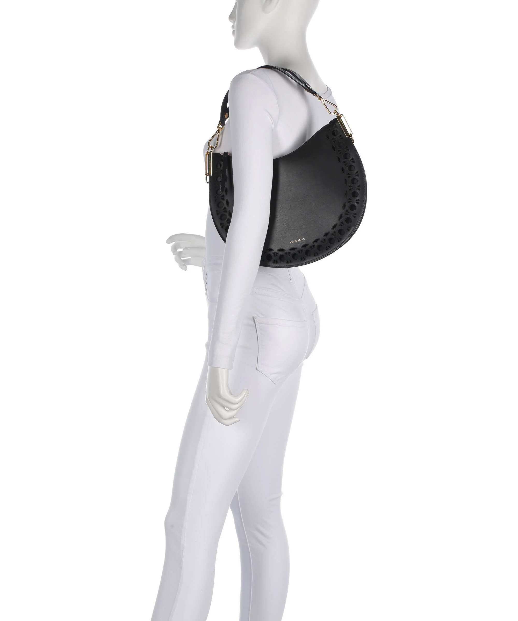 Coccinelle Sunup Monogram Sangallo Hobo tas noir - Image 3