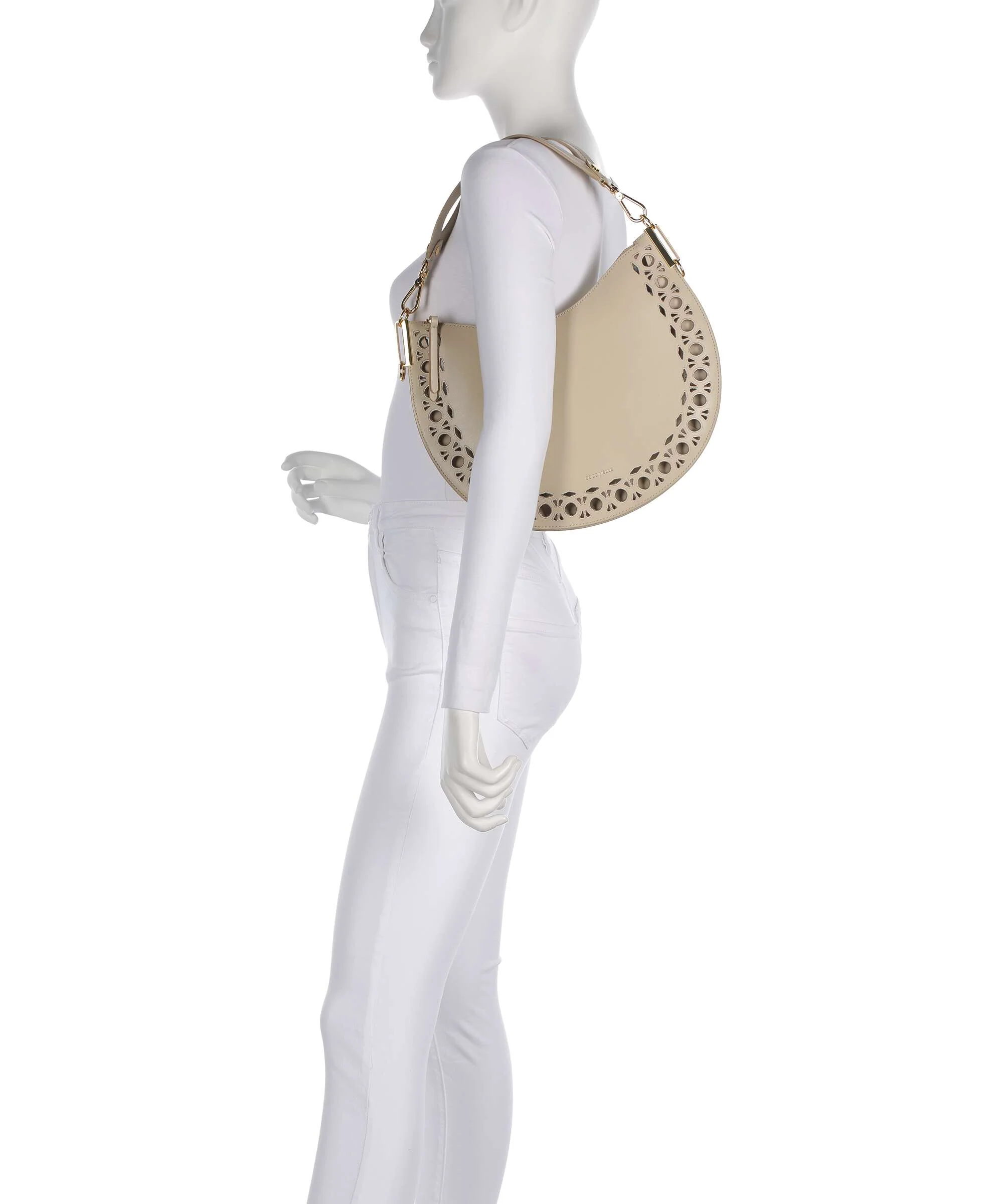 Coccinelle Sunup Monogram Sangallo Hobo tas sandshell - Image 3