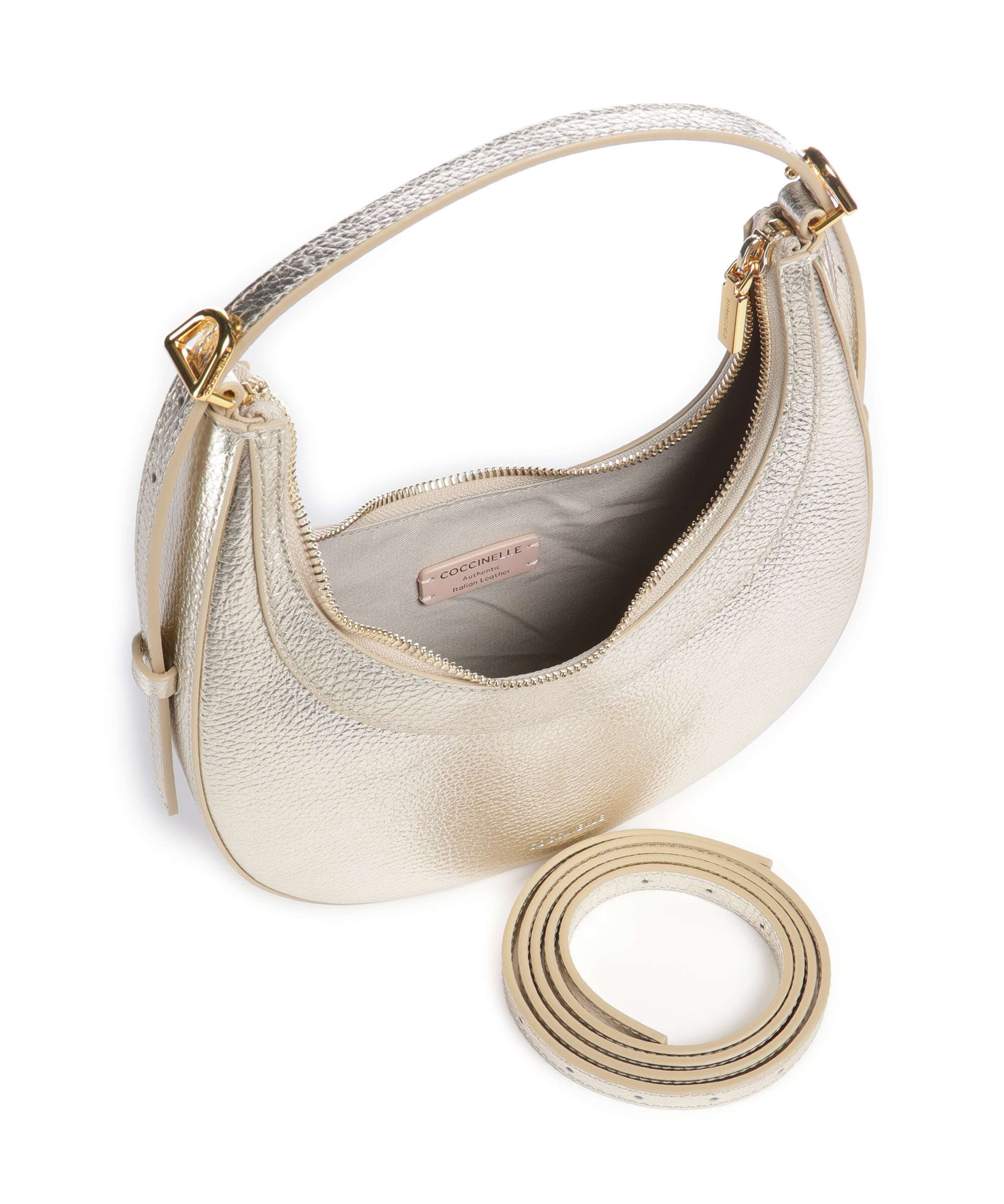 Coccinelle Whisper Schoudertas pale gold - Image 6