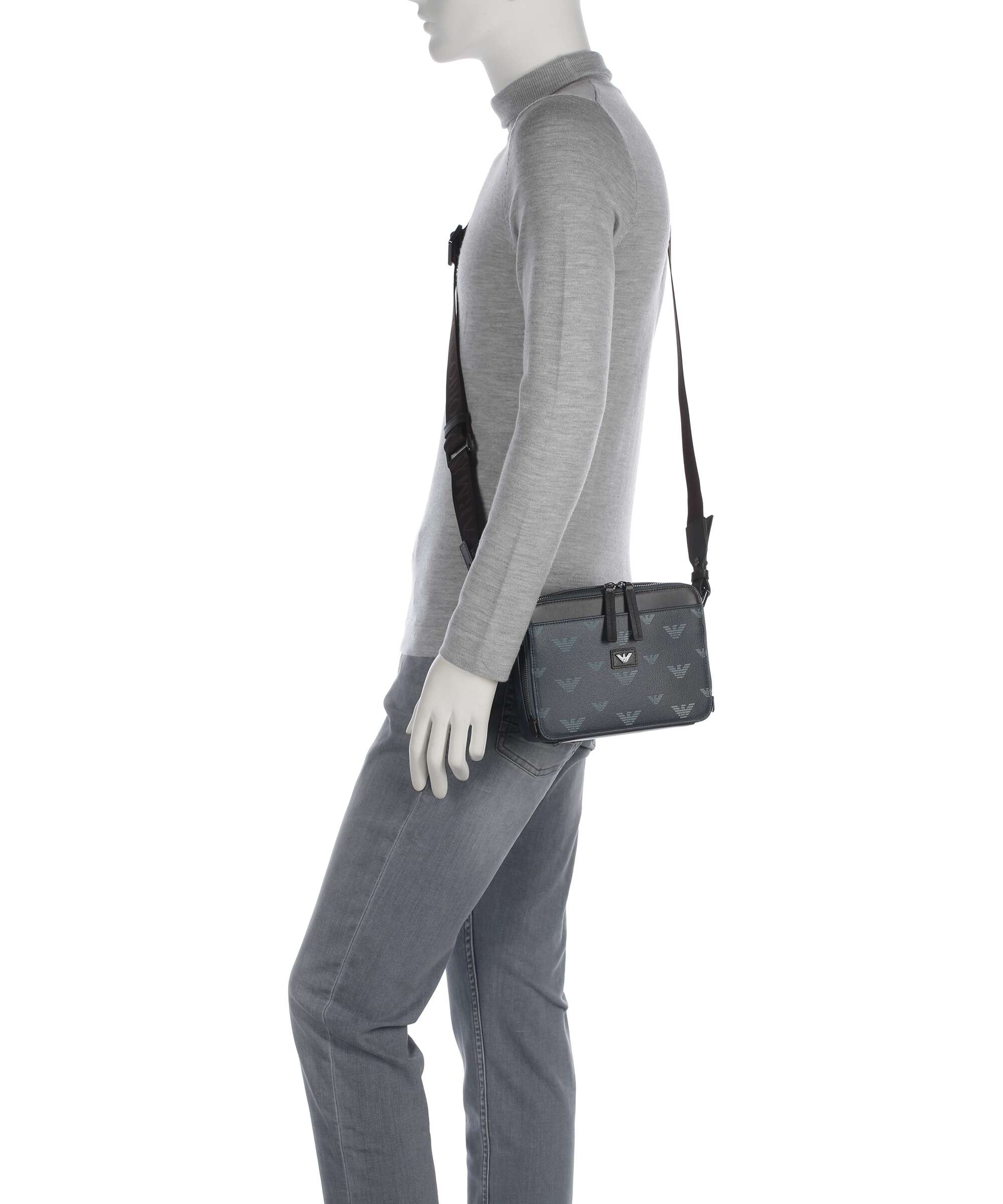 Emporio Armani Special Minorca Crossbody tas blu/eagle all over - Image 3