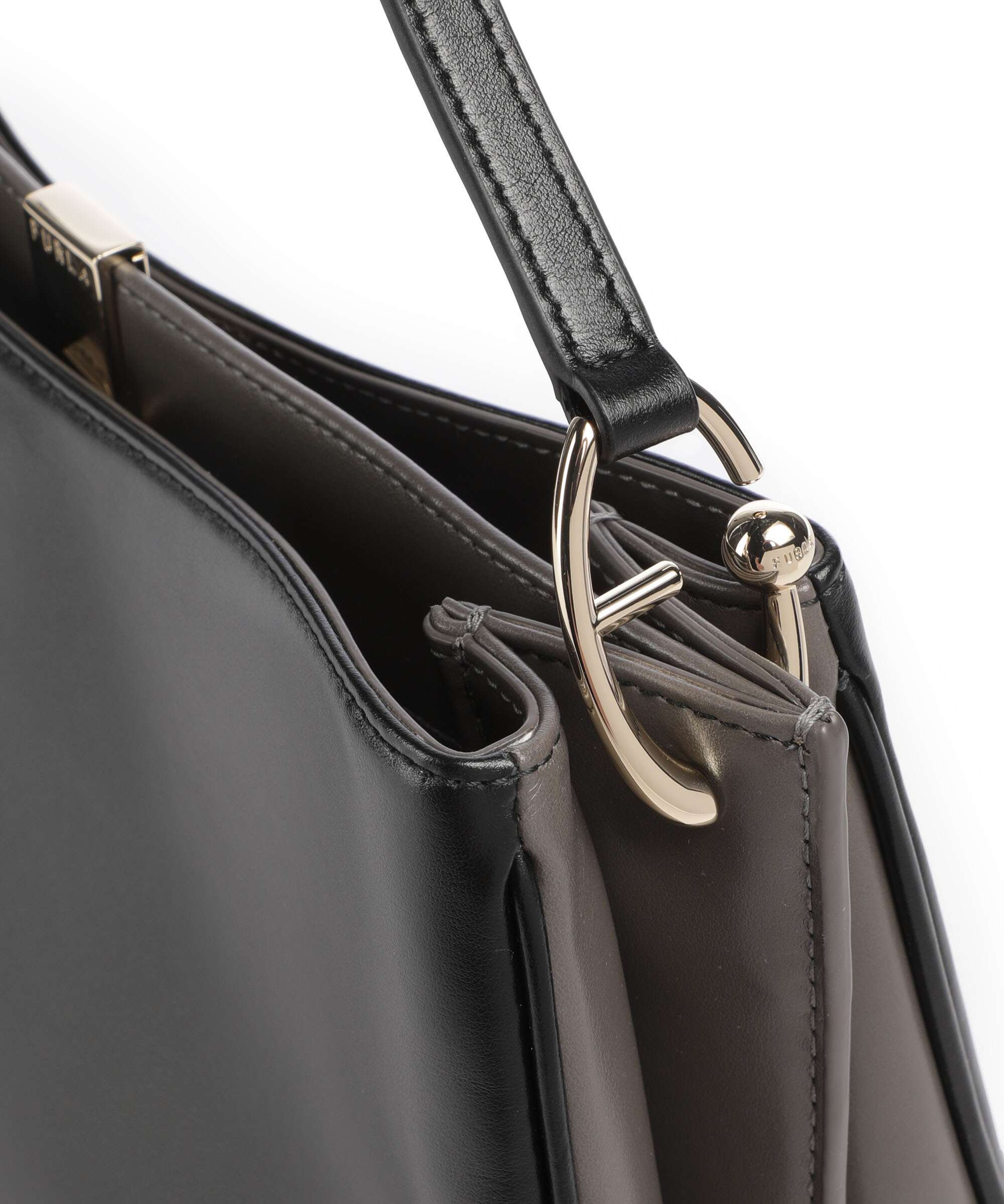 Furla Agata M Crossbody tas nero/urban gray - Image 4