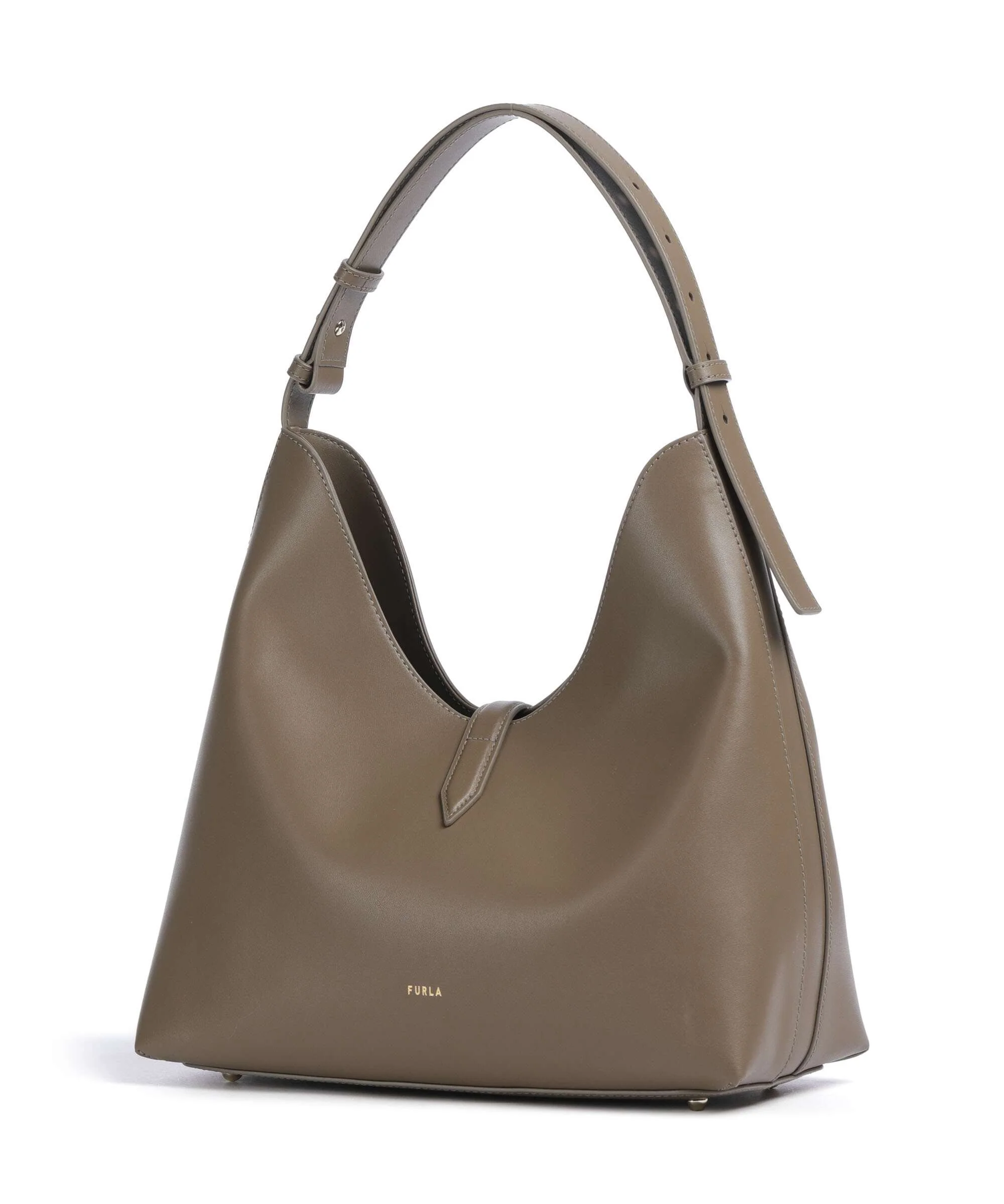 Furla Goccia M Hobo tas muddy gray - Image 2
