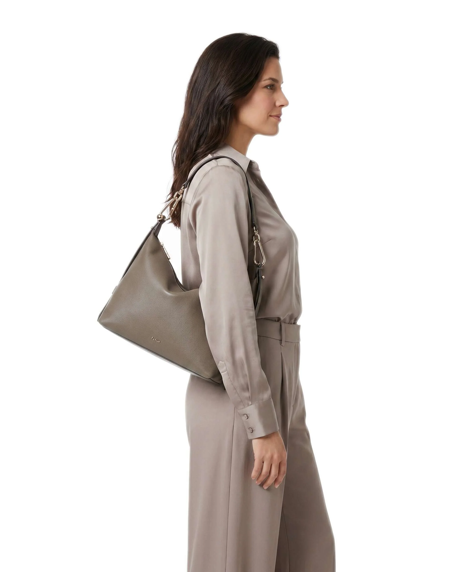 Furla Tonie M Hobo tas muddy gray - Image 3