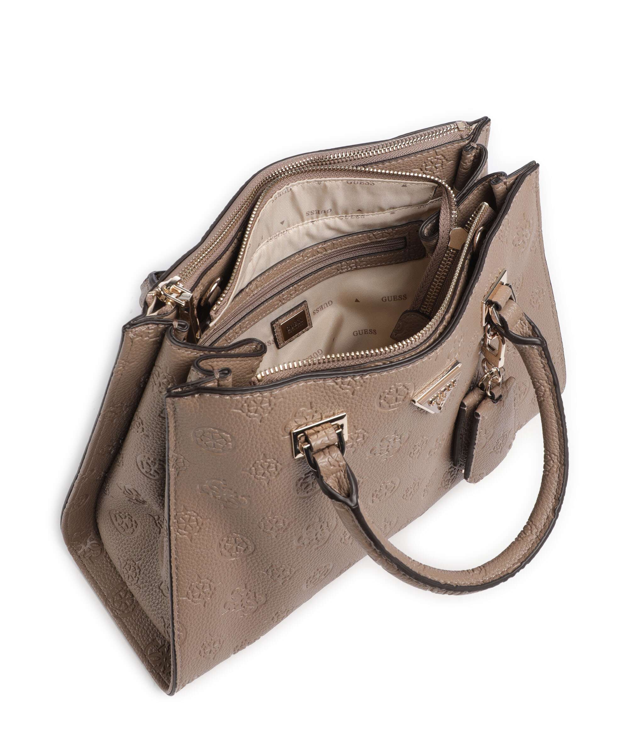 Guess Cresidia Handtas dark taupe logo - Image 6