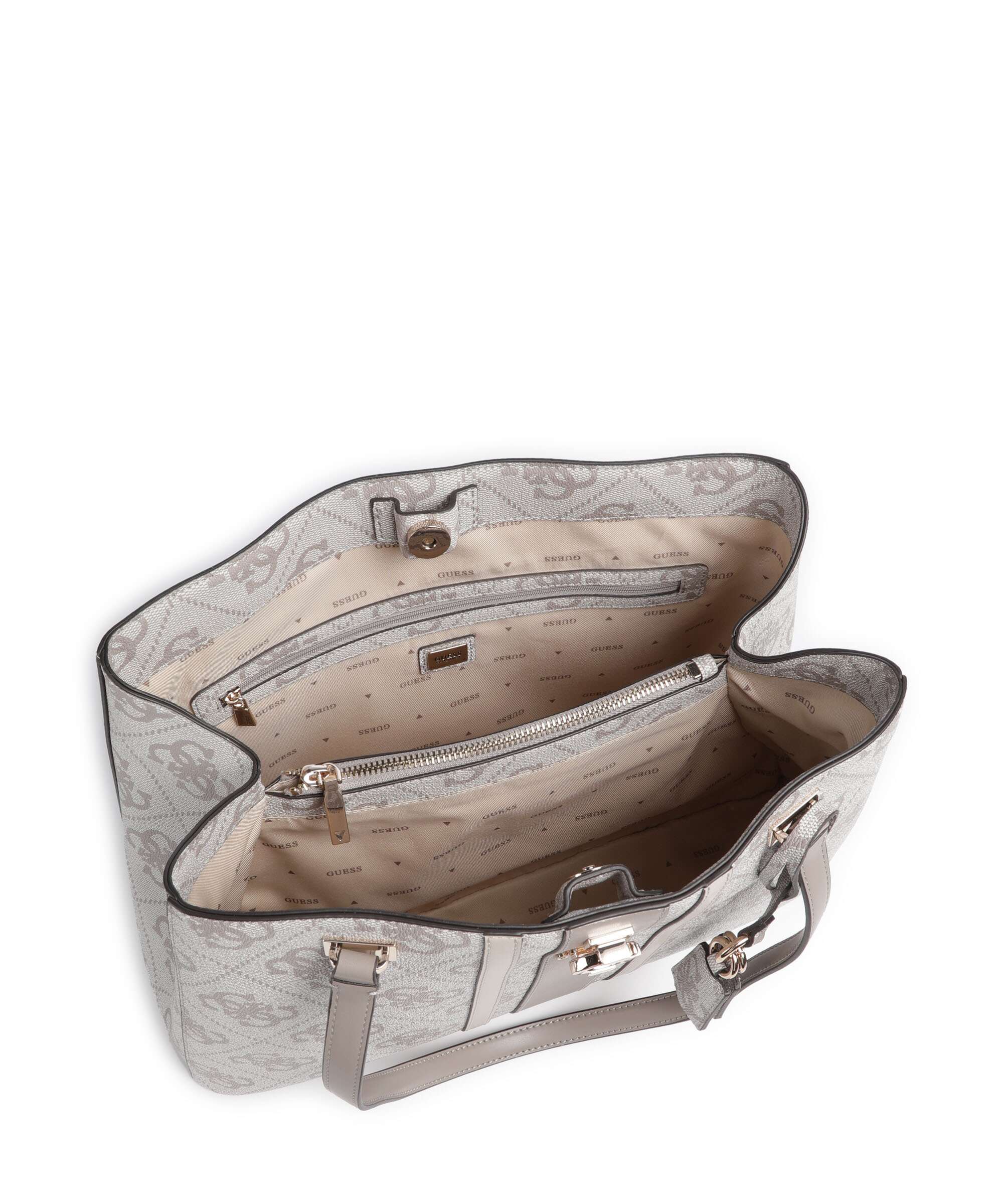 Guess Erenia Boodschappentas dark taupe logo - Image 6