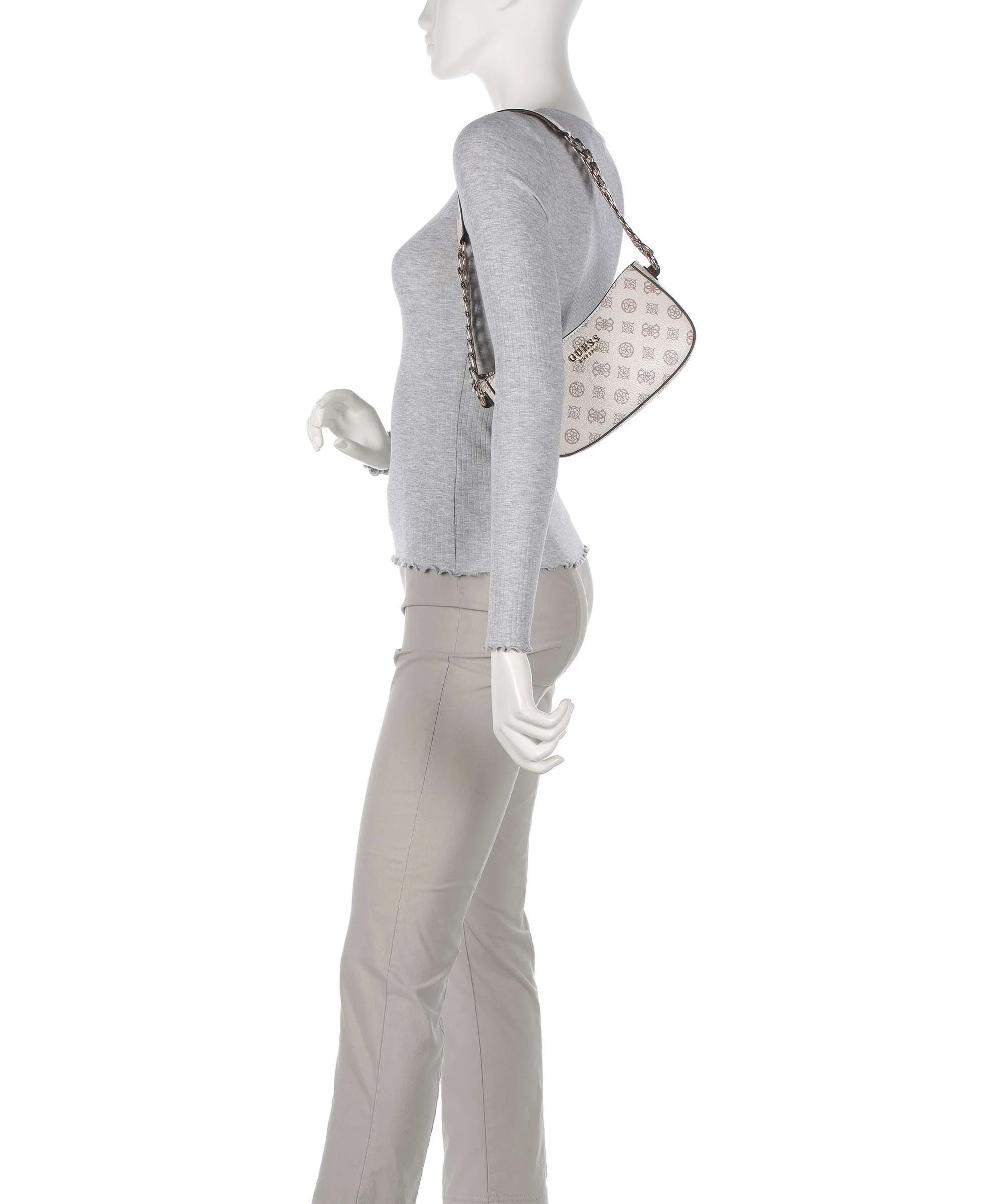 Guess Evelune Schoudertas cream logo - Image 3
