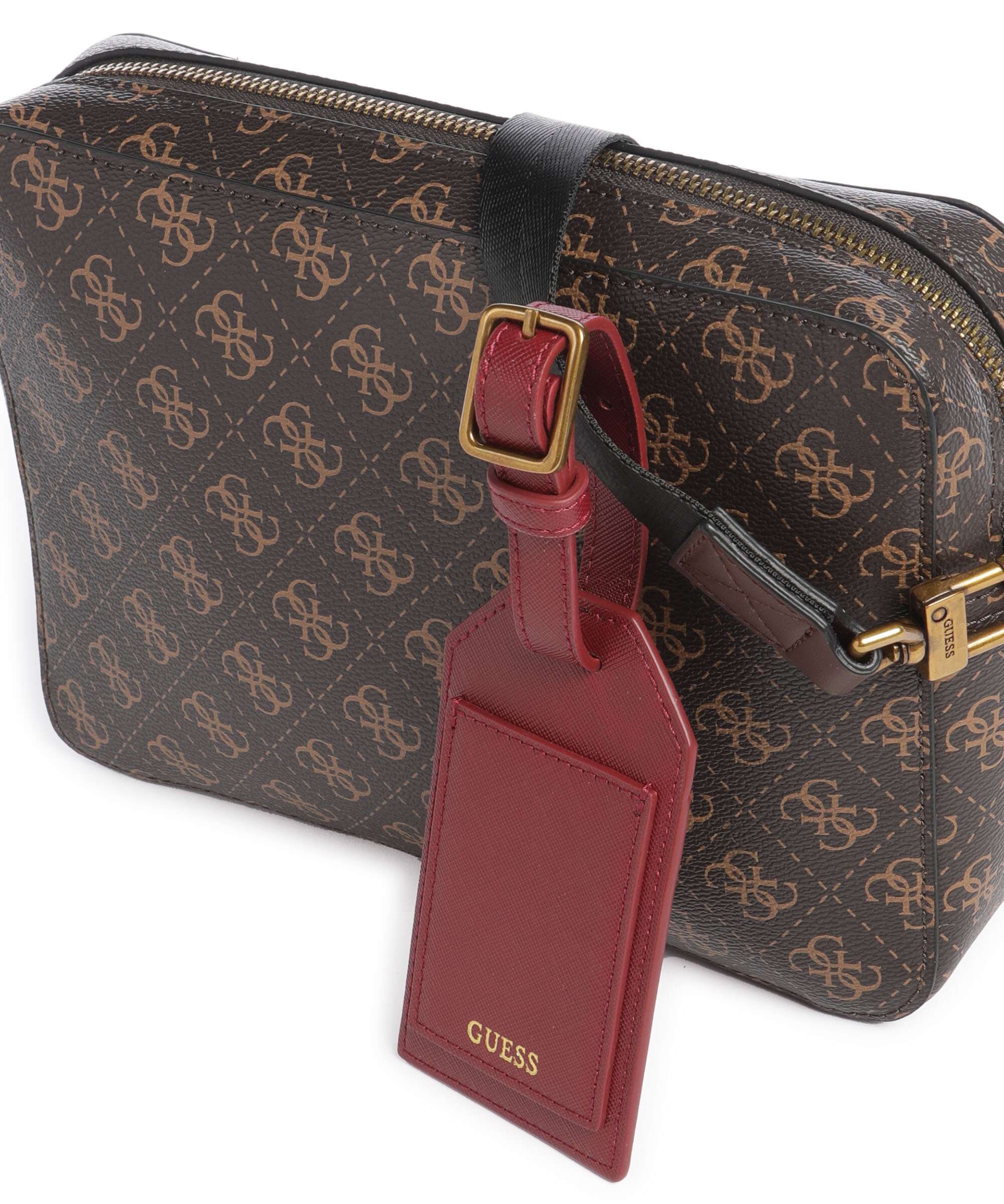 Guess Milano Crossbody tas brown/ochre/burgundy - Image 7