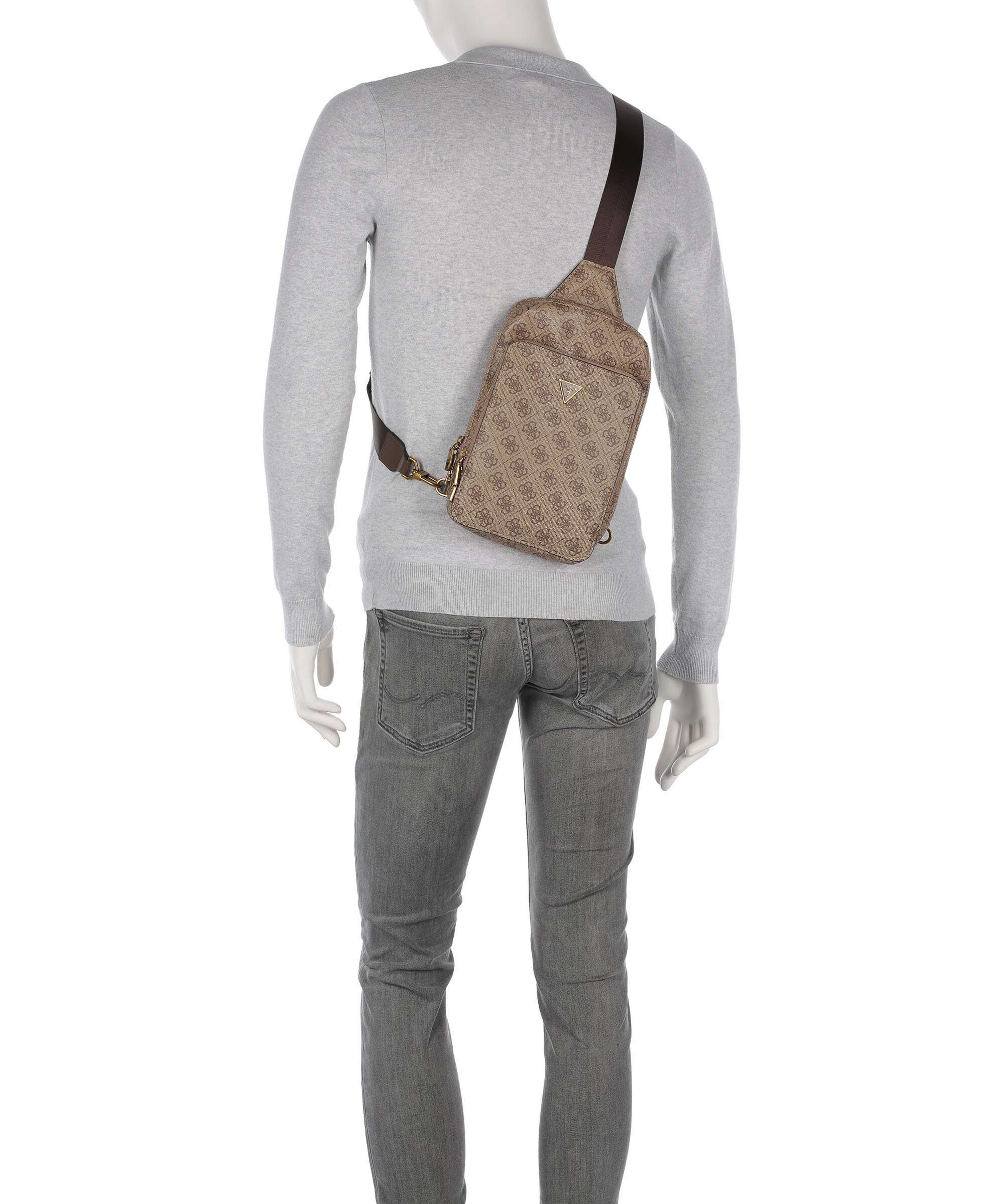 Guess Milano Sling rugzak beige/brown - Image 3