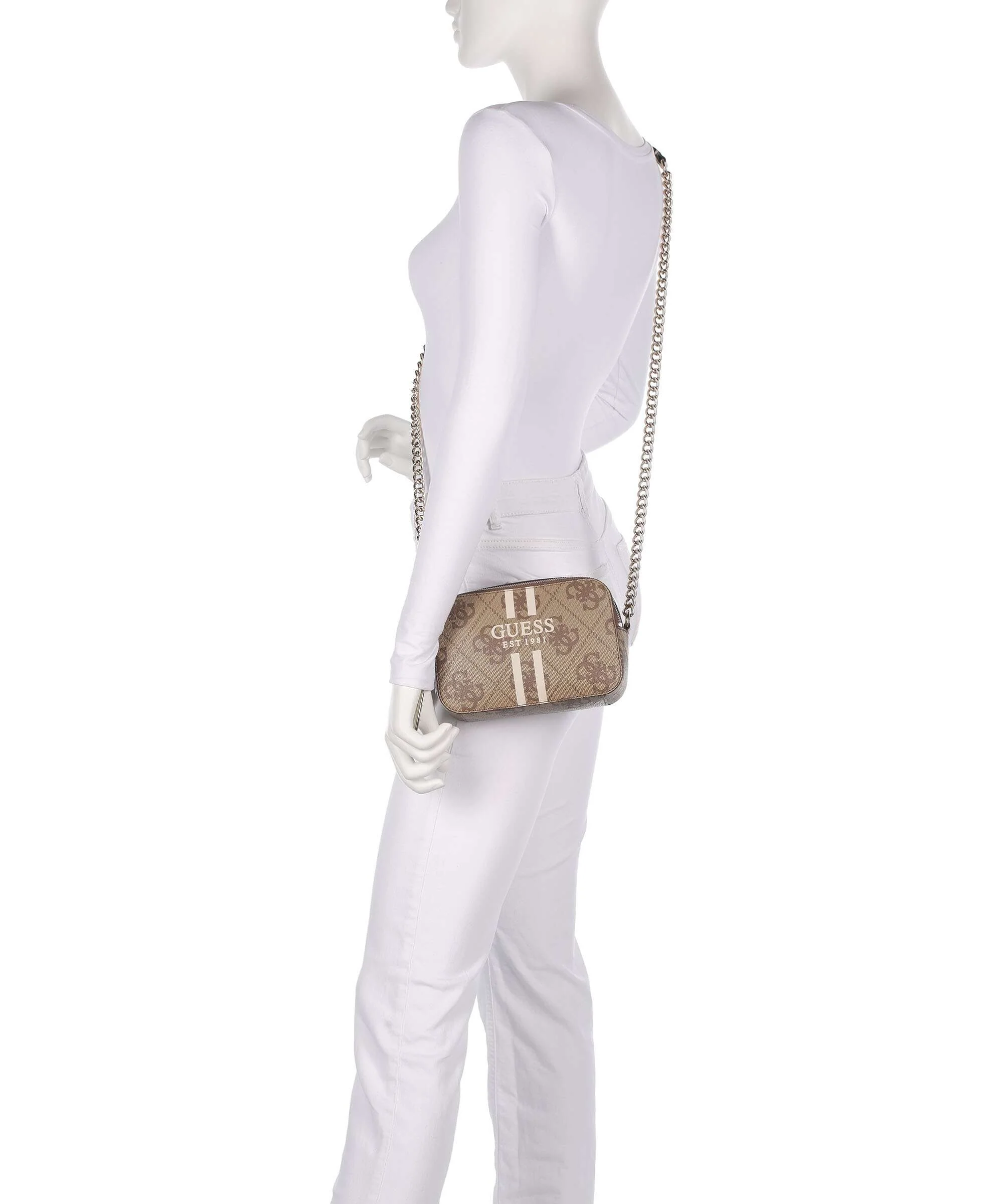 Guess Noelle 4G Logo Crossbody tas latte logo - Image 3
