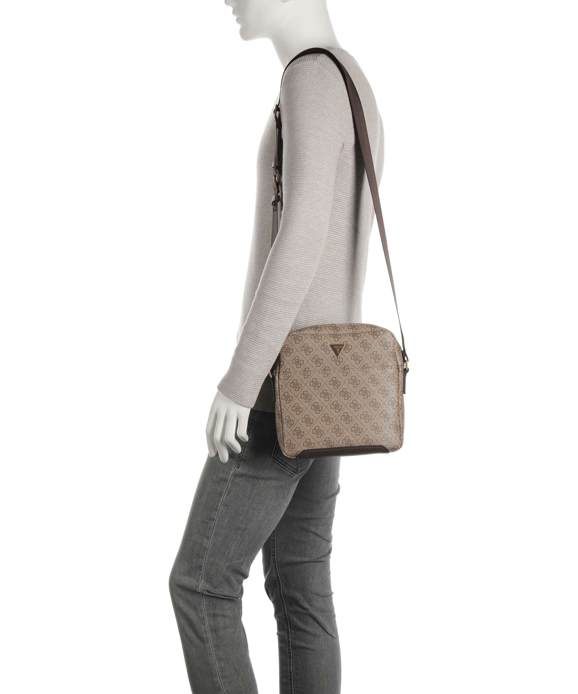 Guess Torino Eco Crossbody tas beige/brown - Image 3