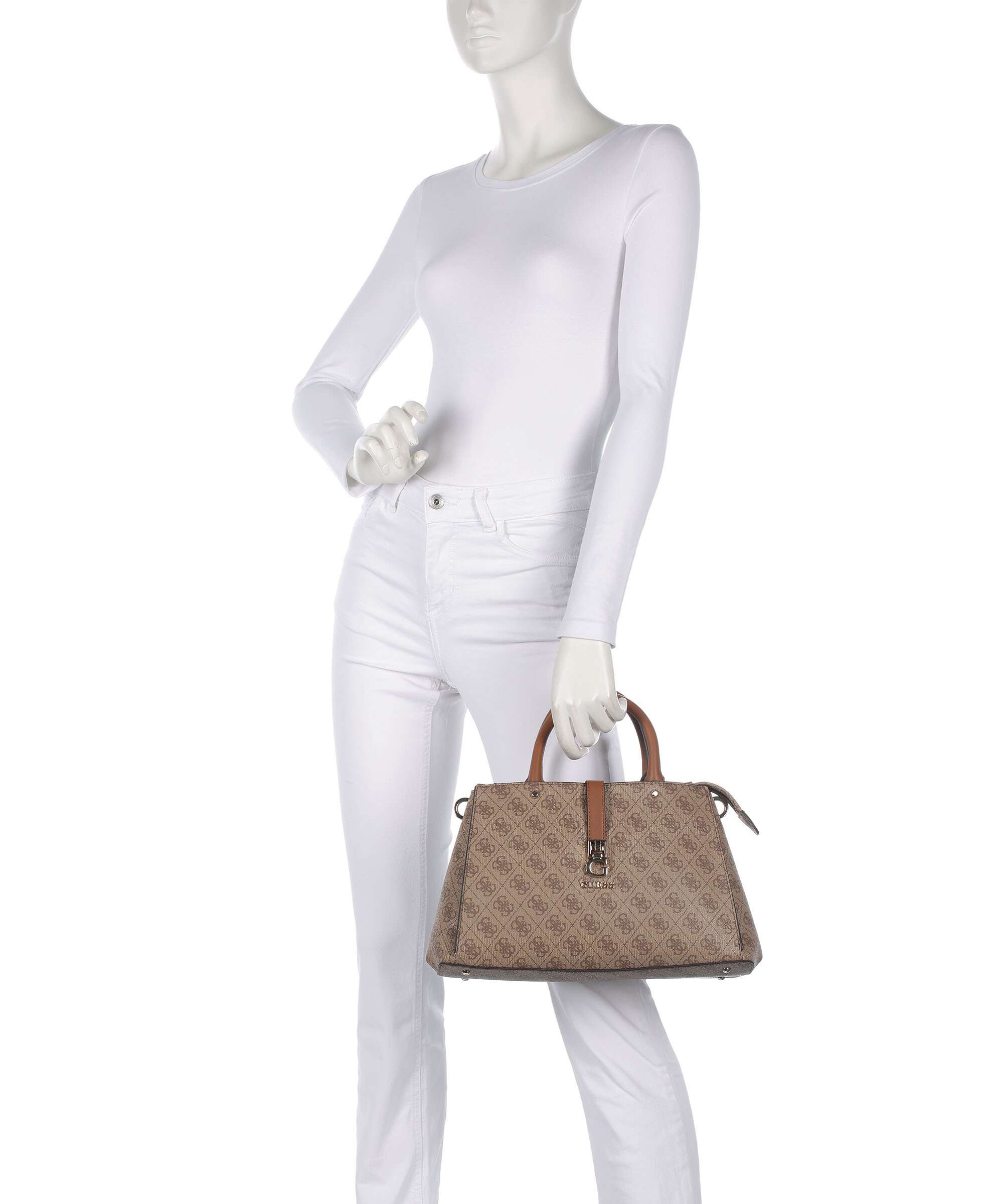 Guess Zamira Handtas latte logo - Image 3