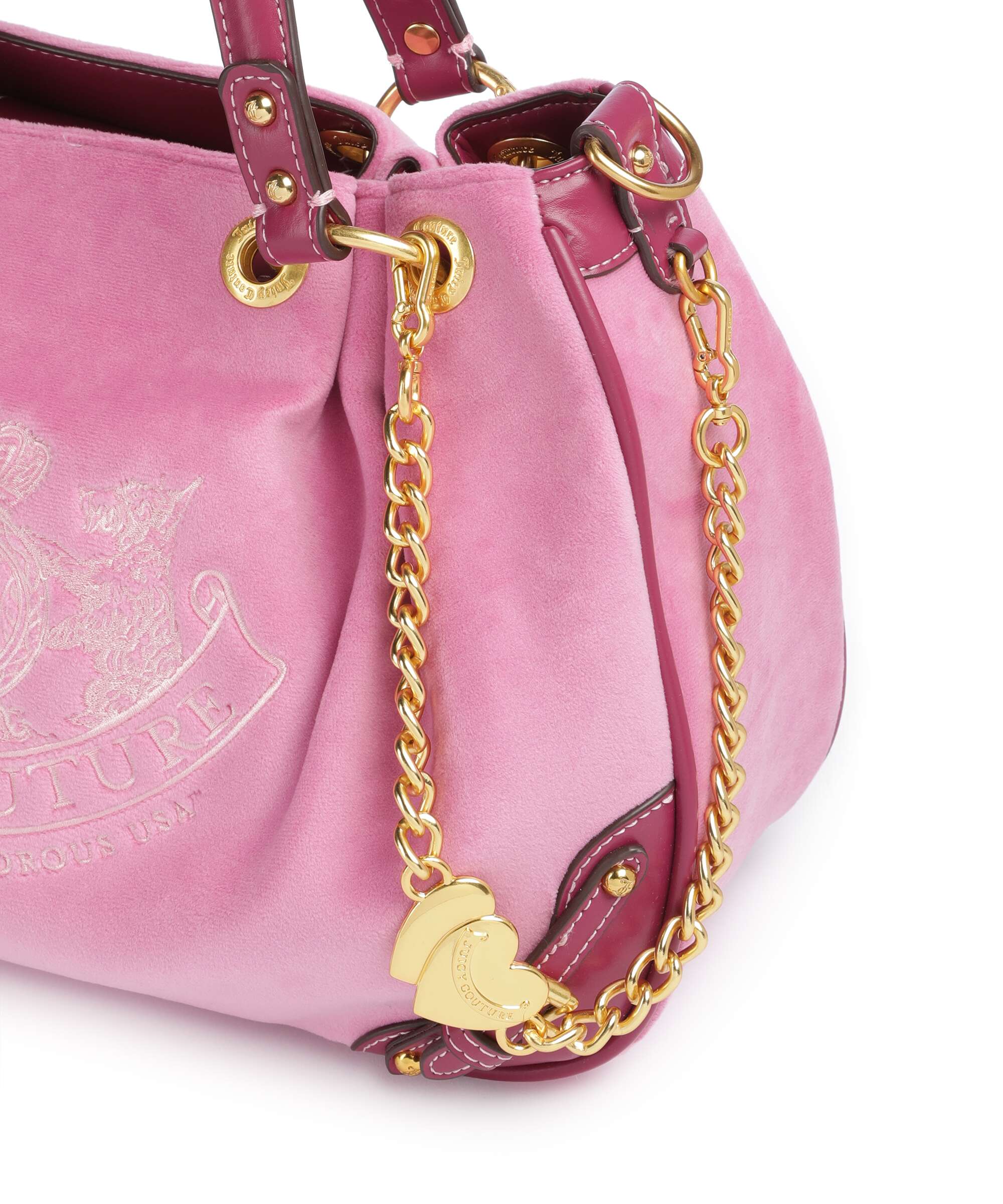 Juicy Couture Twig Narrative Velvet M Hobo tas super pink - Image 6