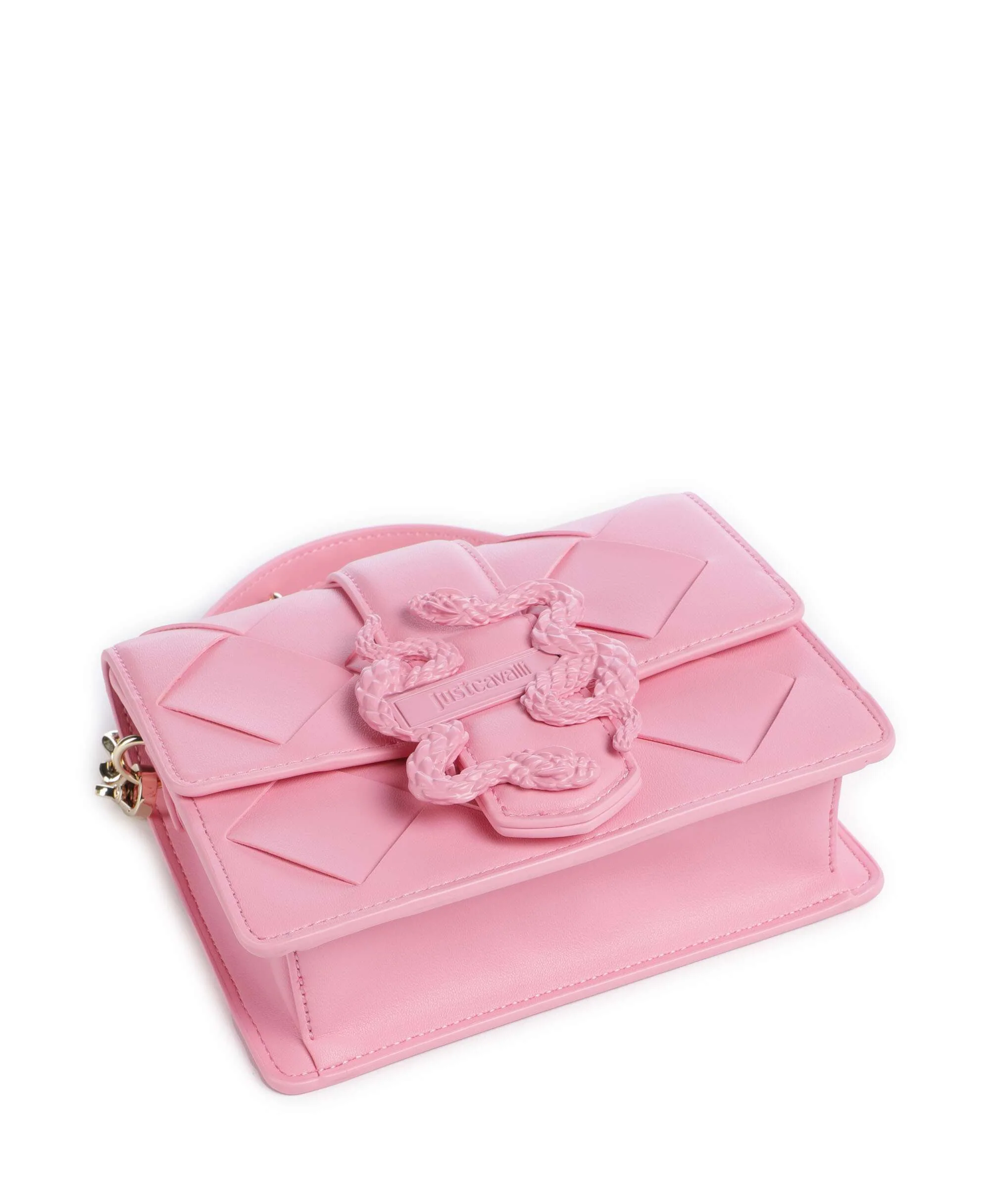 Just Cavalli Iconic Snakes Braided Crossbody tas begonia pink - Image 5