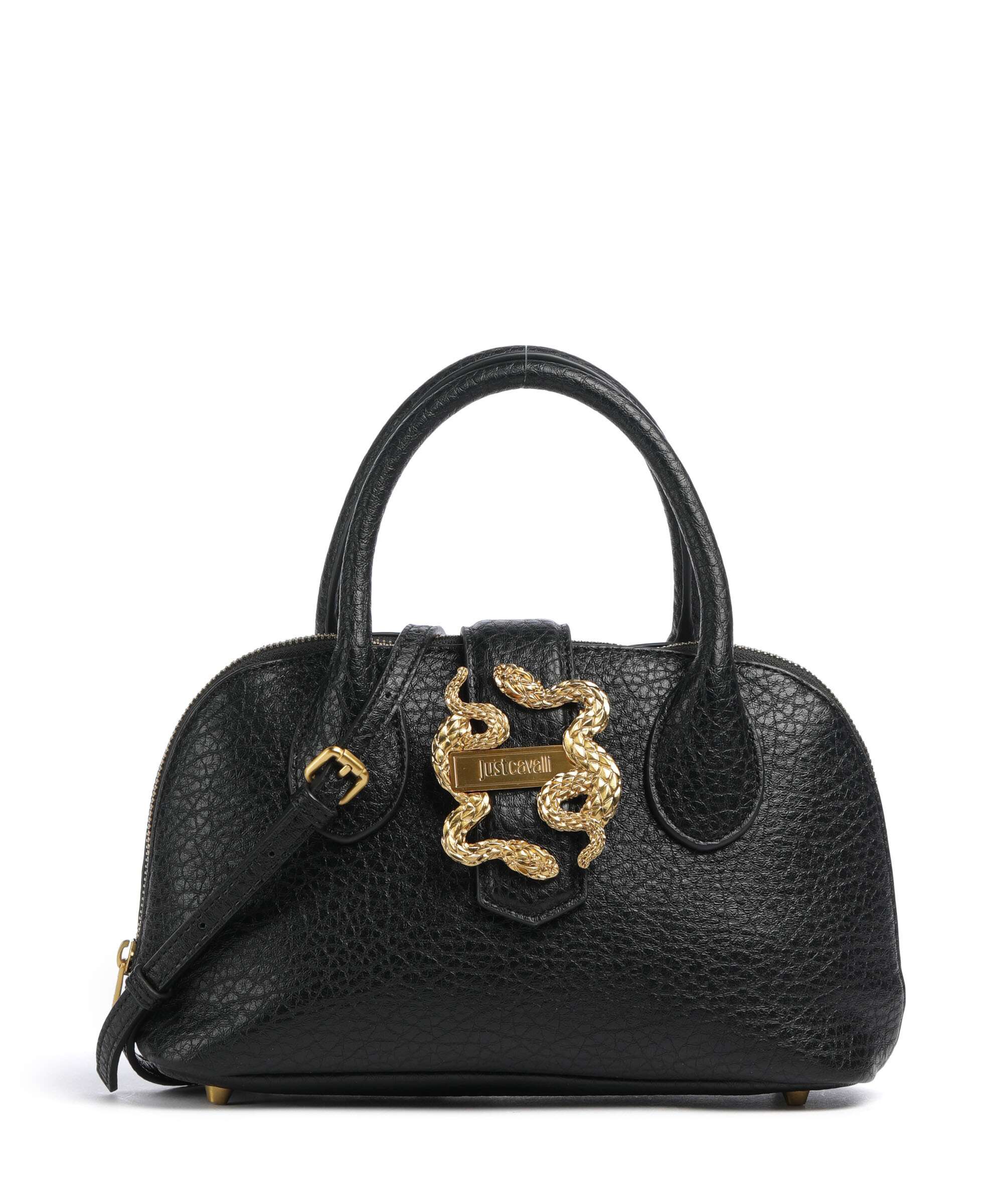Just Cavalli Iconic Snakes Braided Handtas black