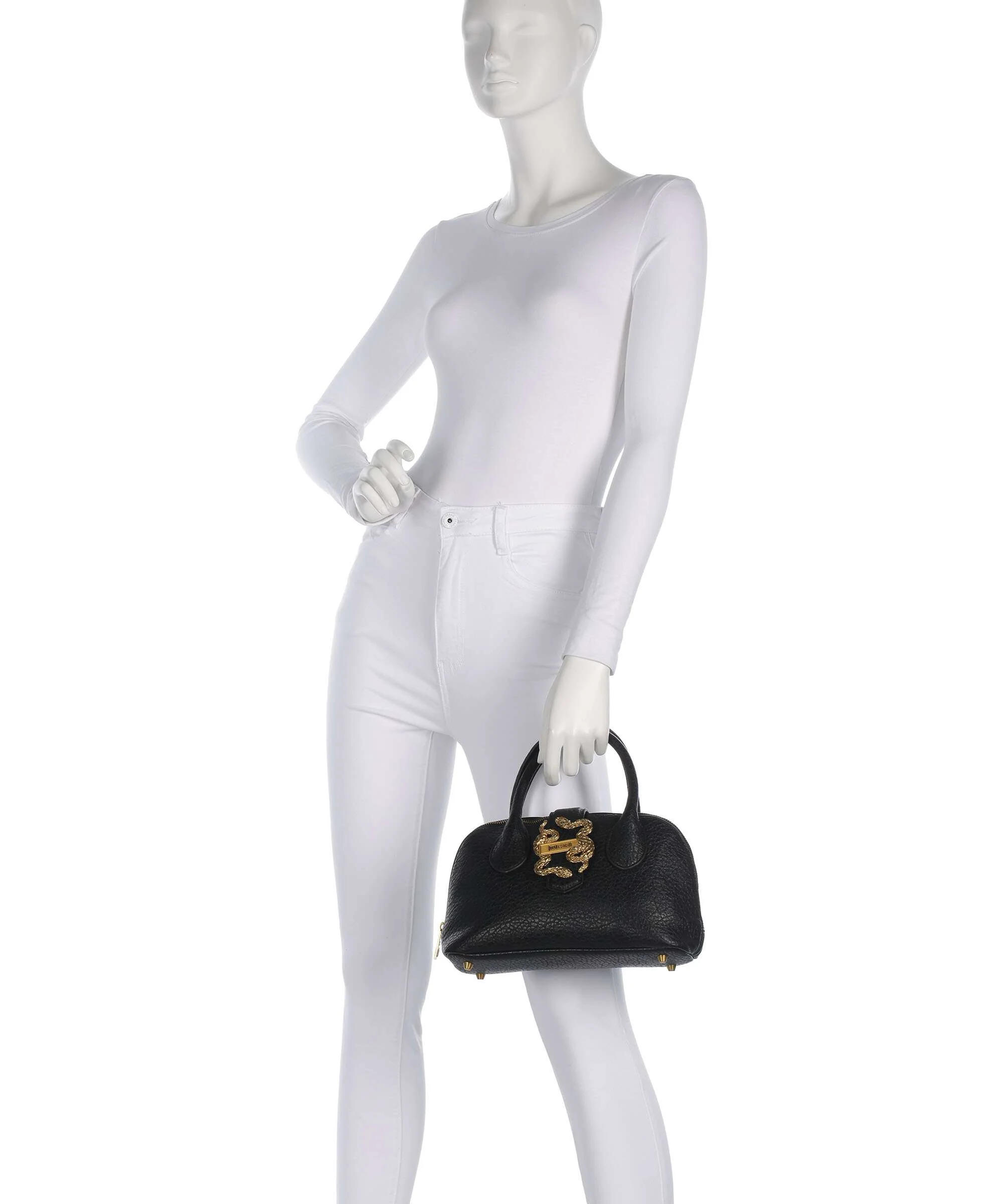 Just Cavalli Iconic Snakes Braided Handtas black - Image 3