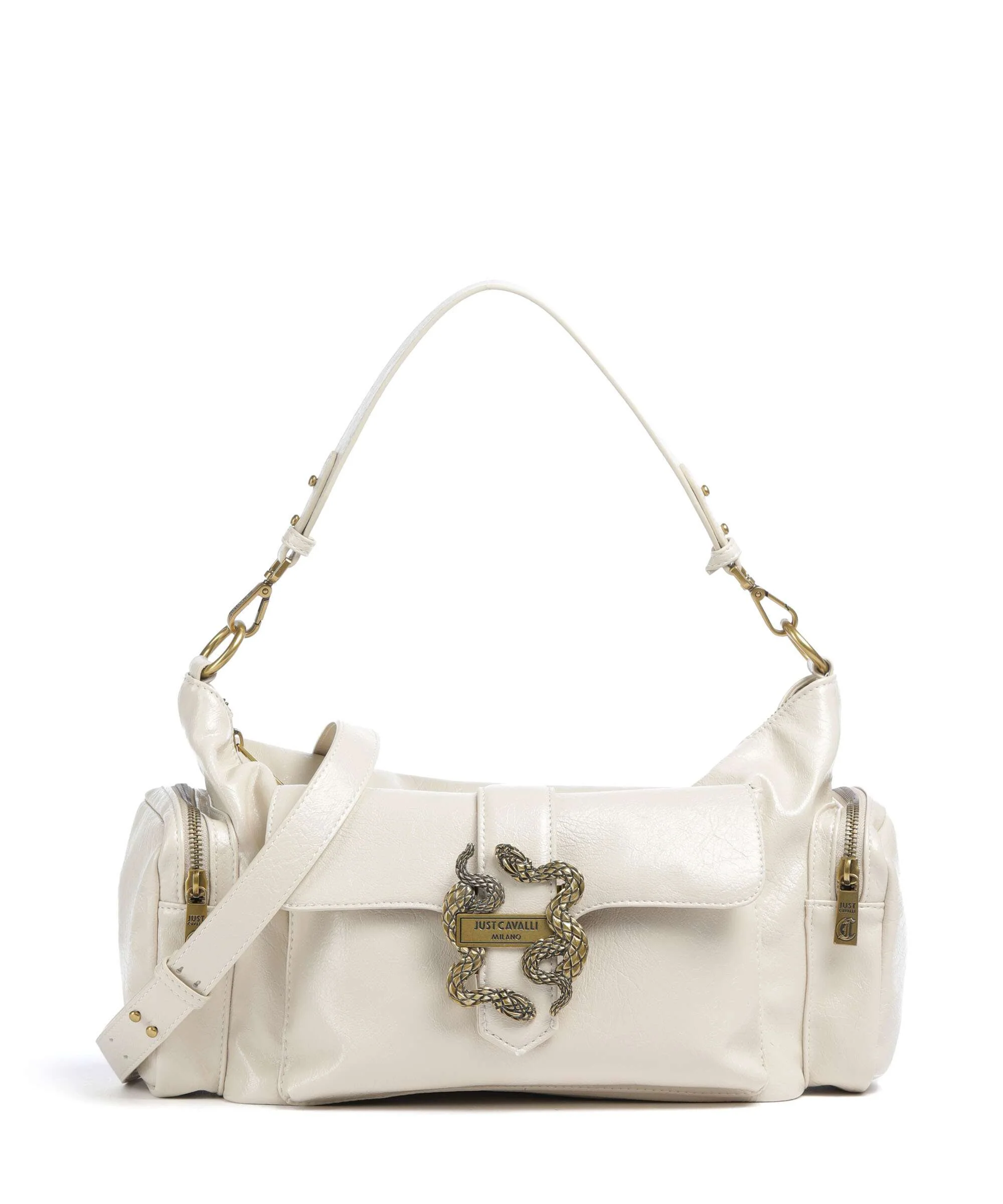 Just Cavalli Iconic Snakes Pockets Schoudertas pristine