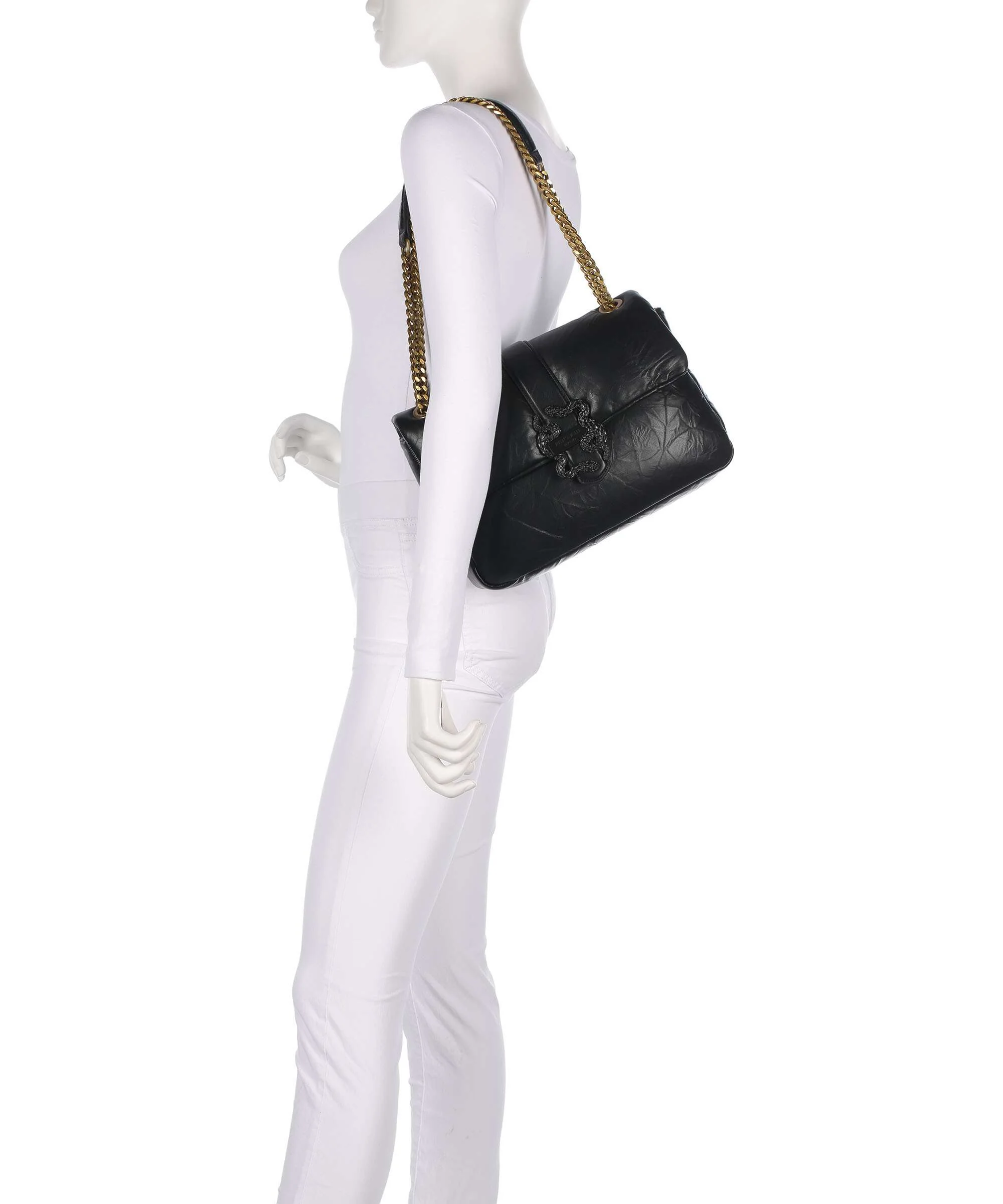 Just Cavalli Iconic Snakes Puffy Schoudertas black - Image 3