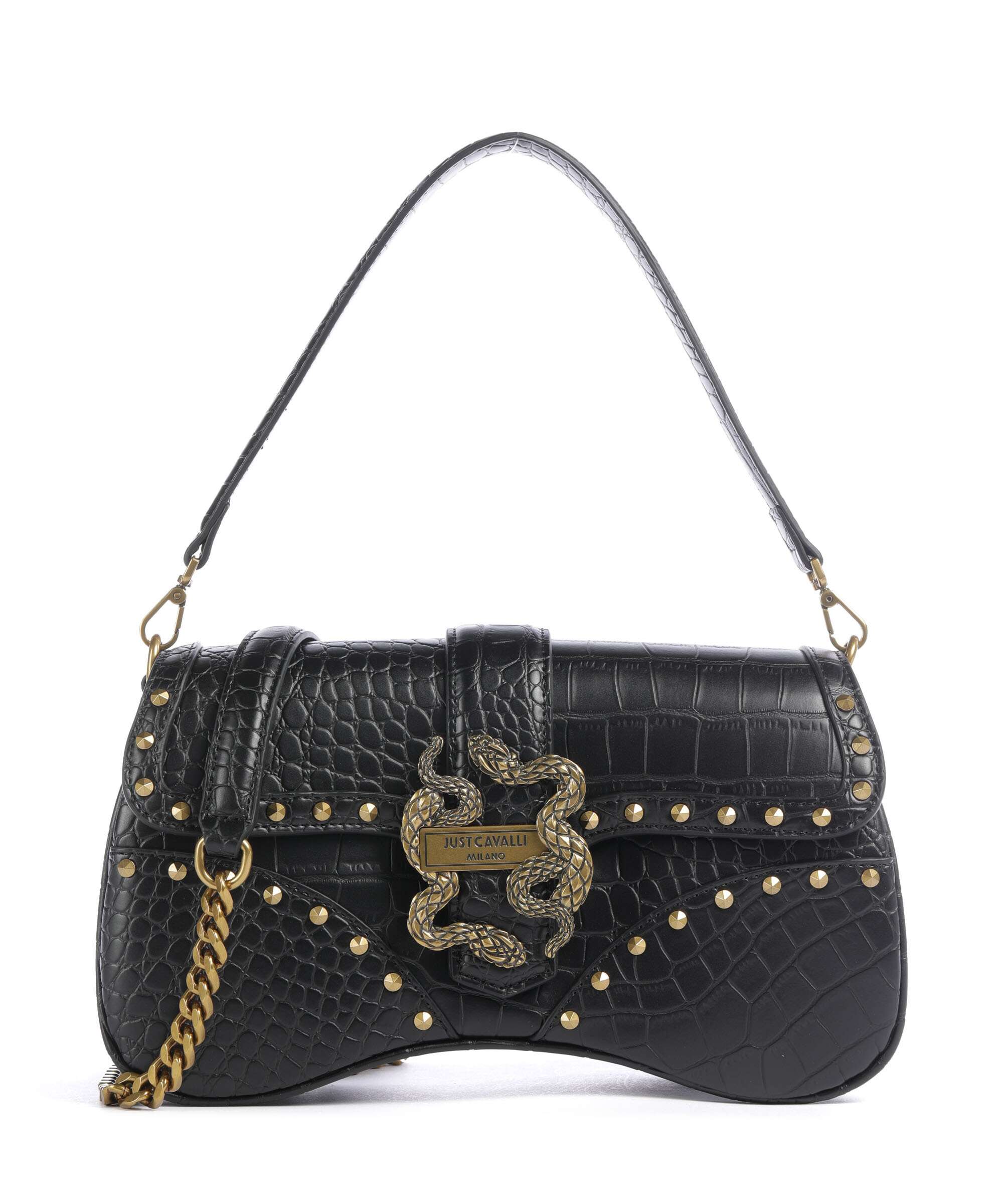 Just Cavalli Iconic Snakes Schoudertas black