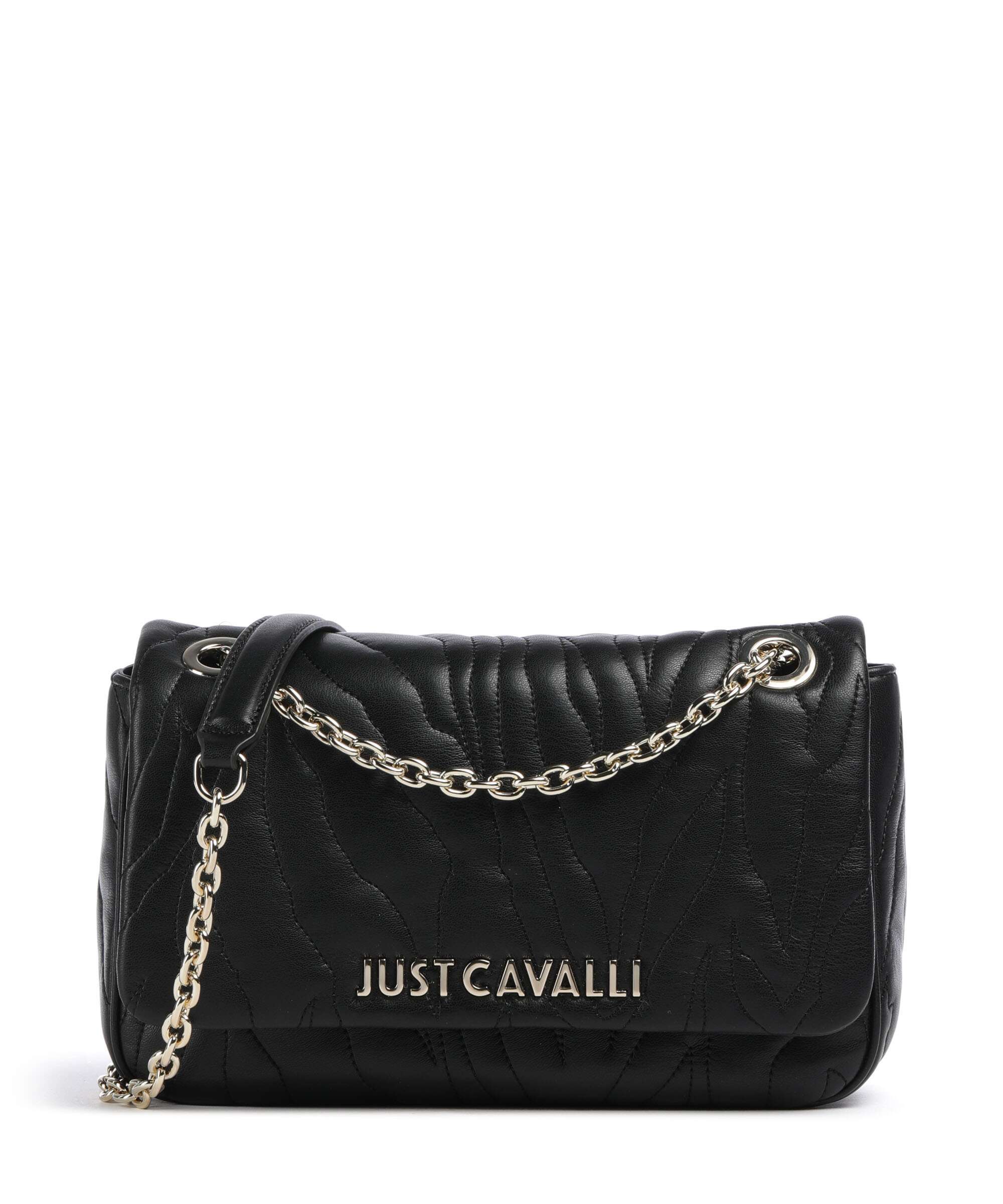 Just Cavalli Quilted Zebra Schoudertas black