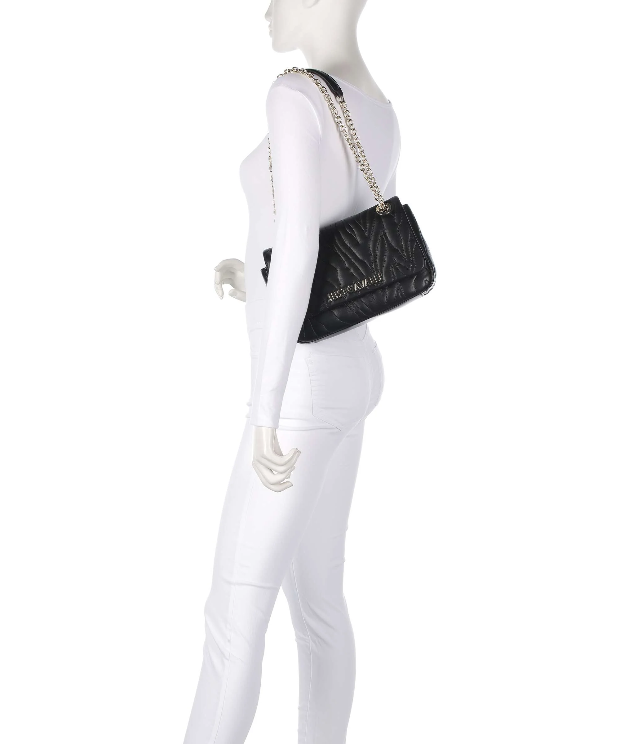 Just Cavalli Quilted Zebra Schoudertas black - Image 3