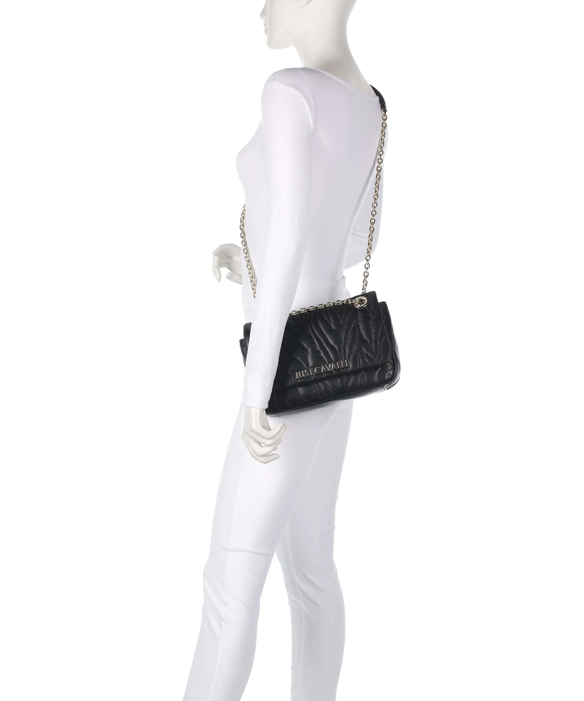 Just Cavalli Quilted Zebra Schoudertas black - Image 4