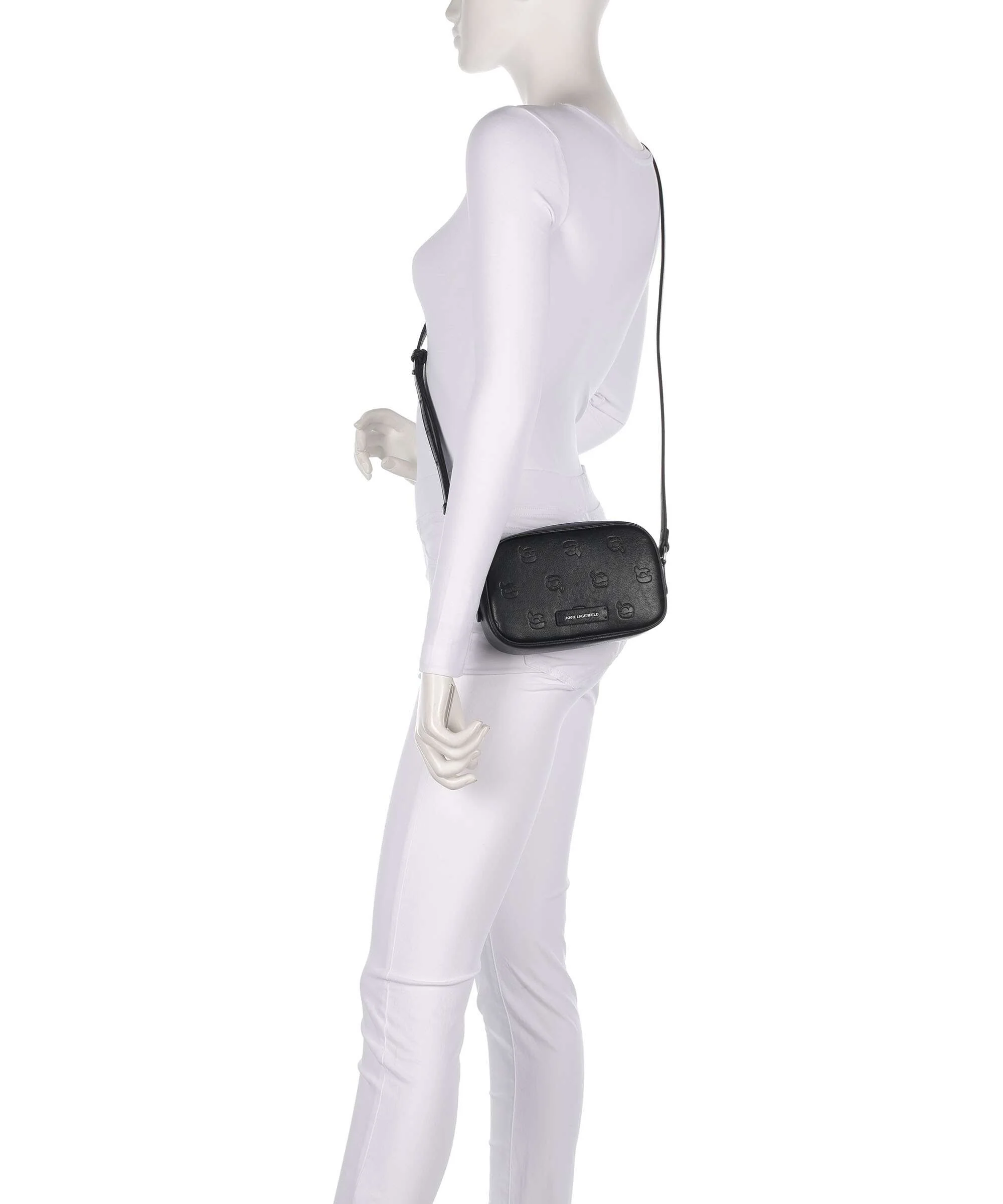 Karl Lagerfeld K/Ikon Monogram Crossbody tas tonal black - Image 3