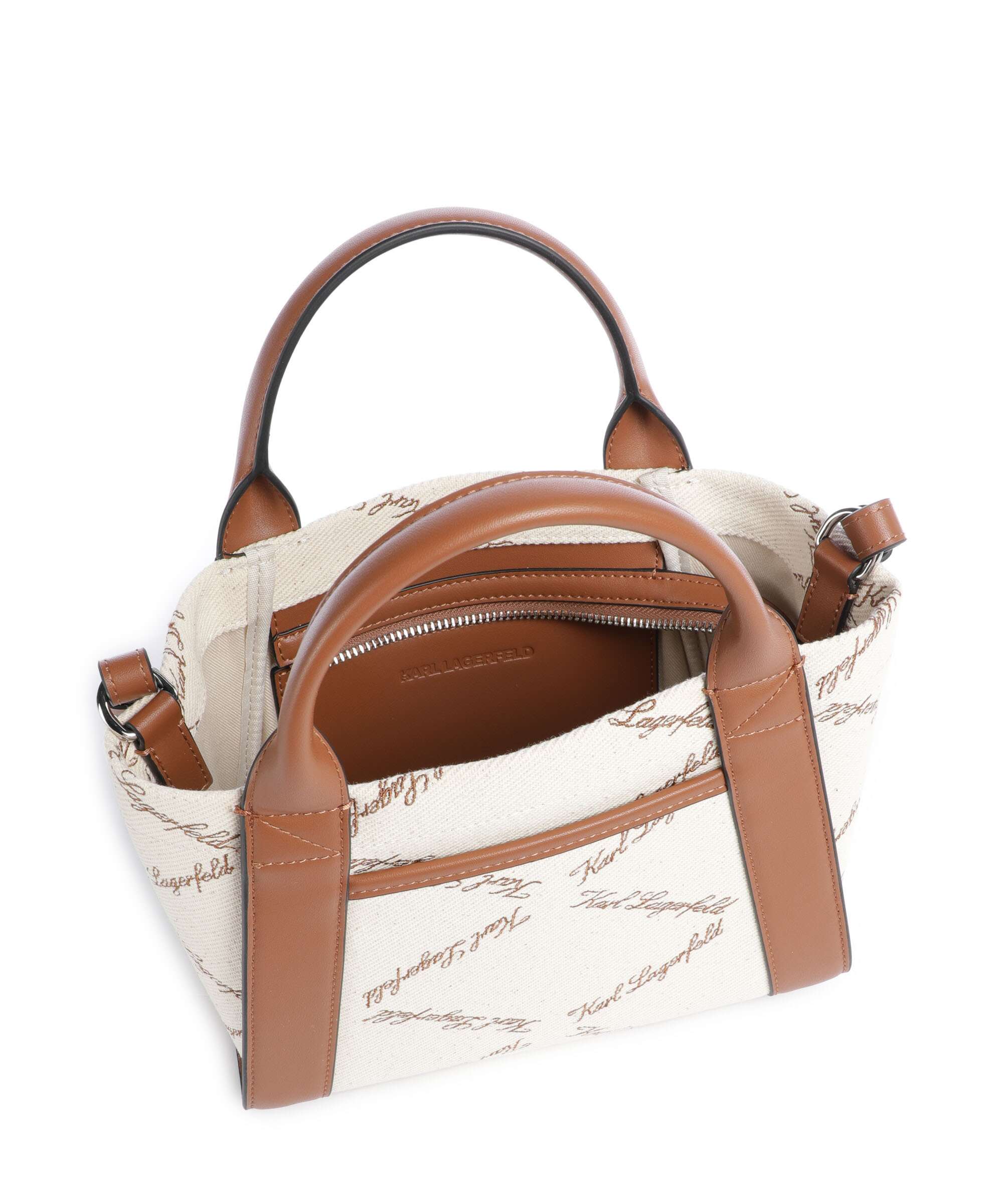 Karl Lagerfeld K/Ville Small Handtas natural canvas/tan - Image 5