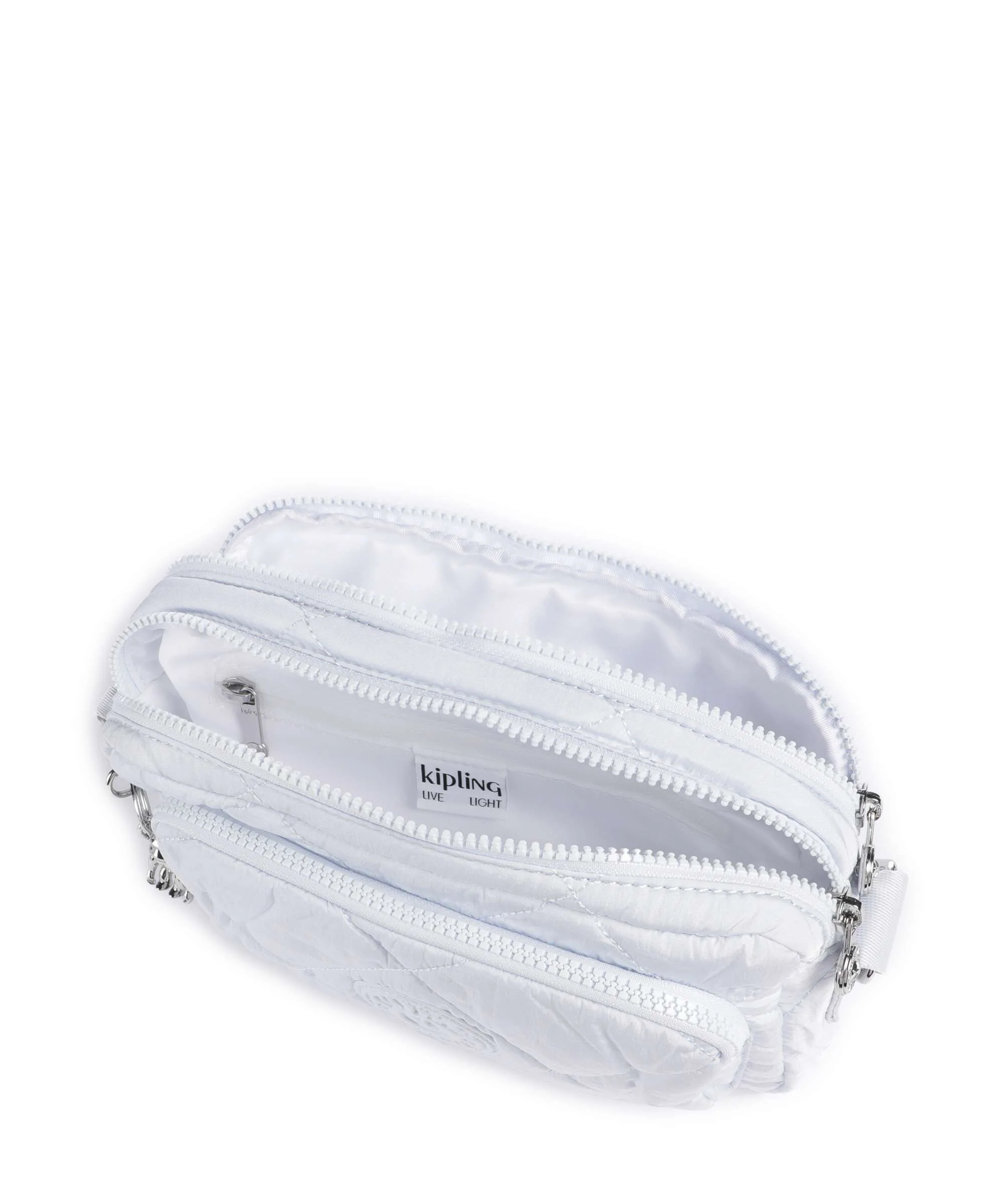 Kipling Crinkled Quilt Abanu M Zip Crossbody tas water blue - Image 6