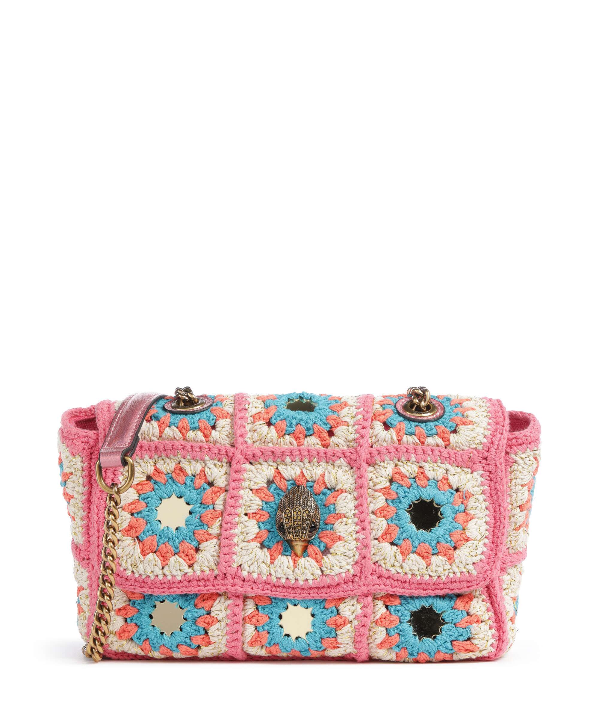Kurt Geiger Kensington Crochet Crossbody tas pink combination