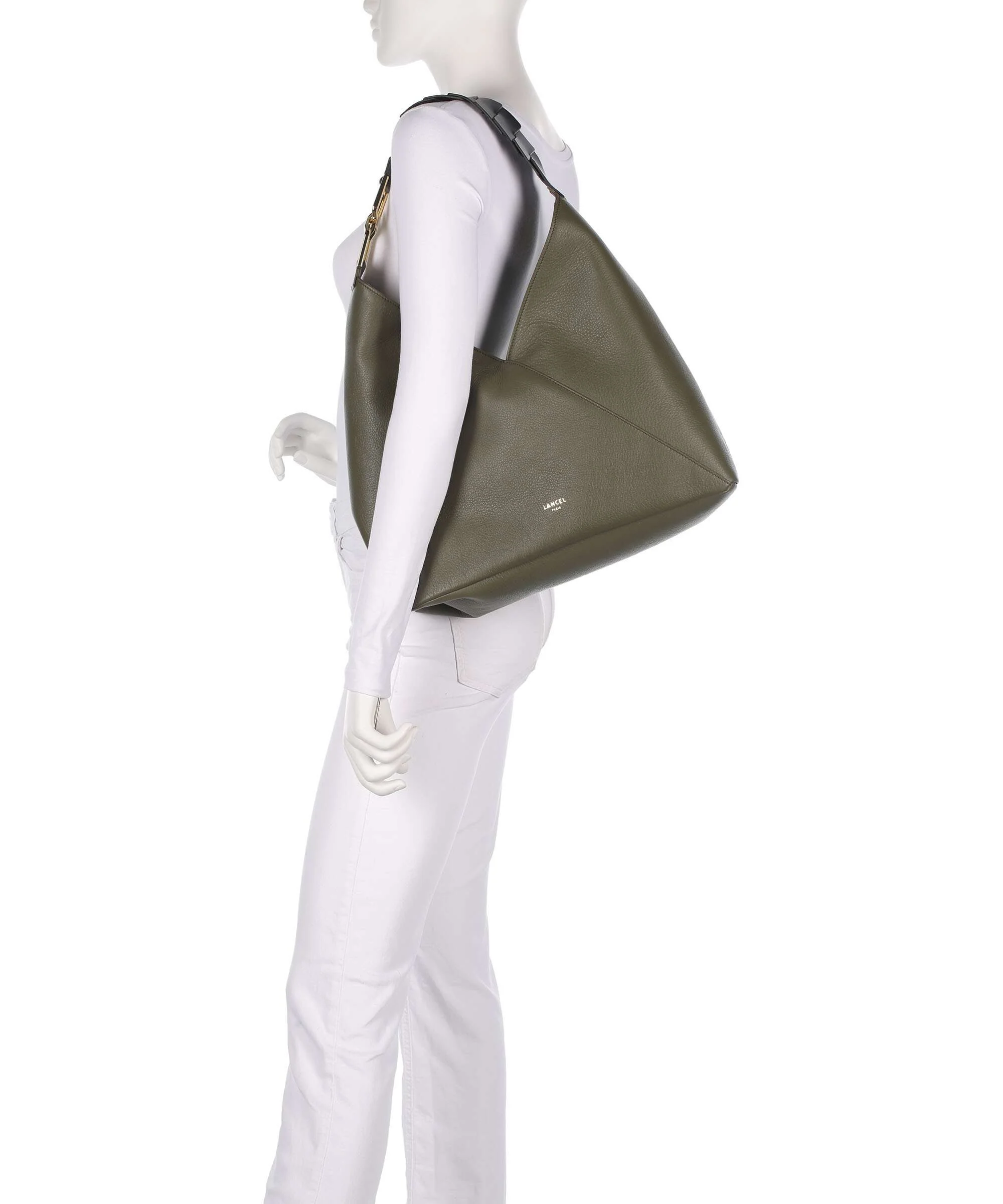 Lancel Pagode L Hobo tas dark khaki/black - Image 3