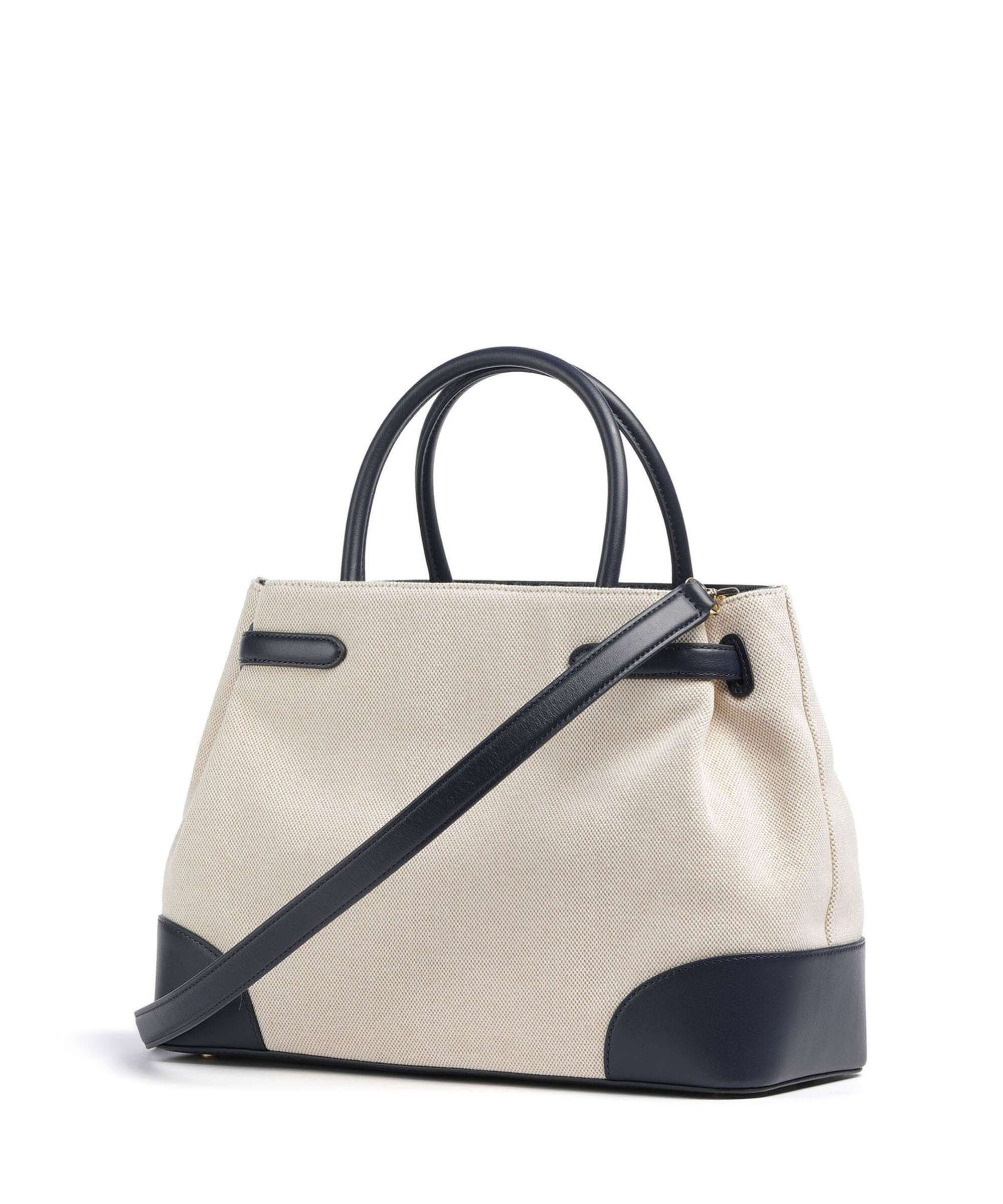 Lauren Ralph Lauren Blaike Large Handtas natural/buff canvas/refined navy - Image 2