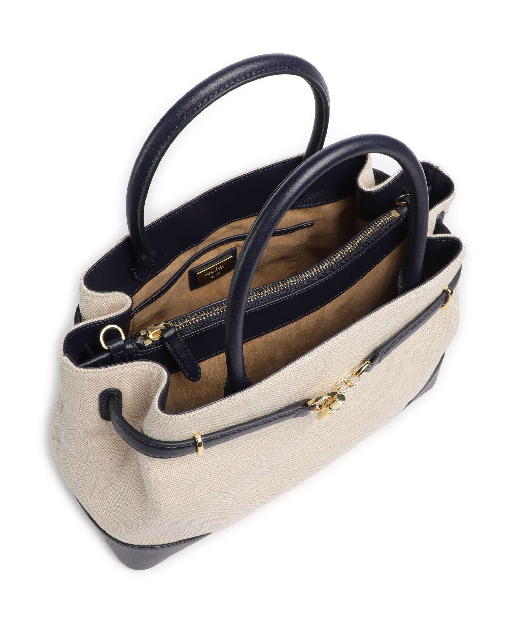Lauren Ralph Lauren Blaike Large Handtas natural/buff canvas/refined navy - Image 6
