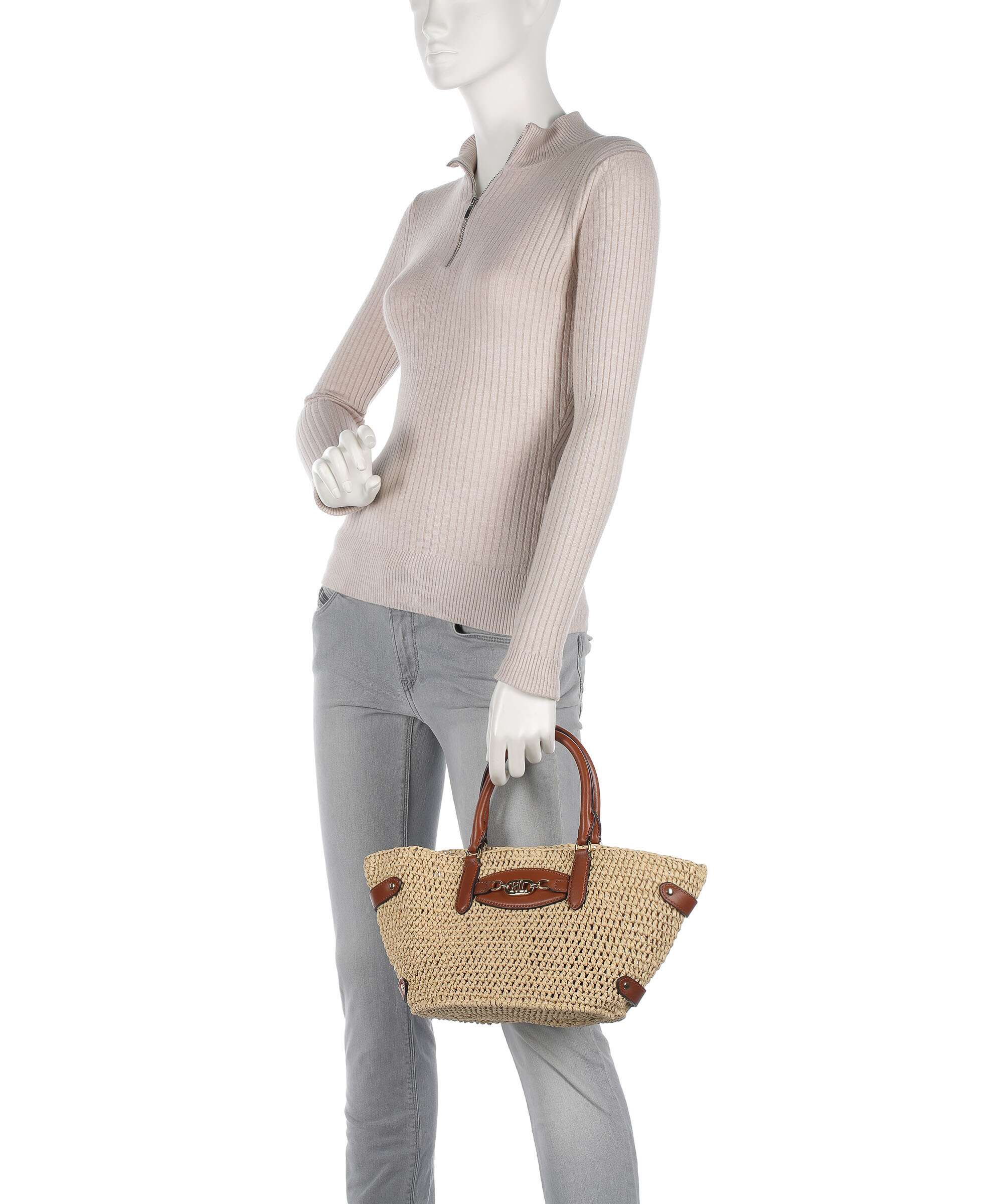 Lauren Ralph Lauren Daphney 20 Straw Handtas natural/lauren tan - Image 3