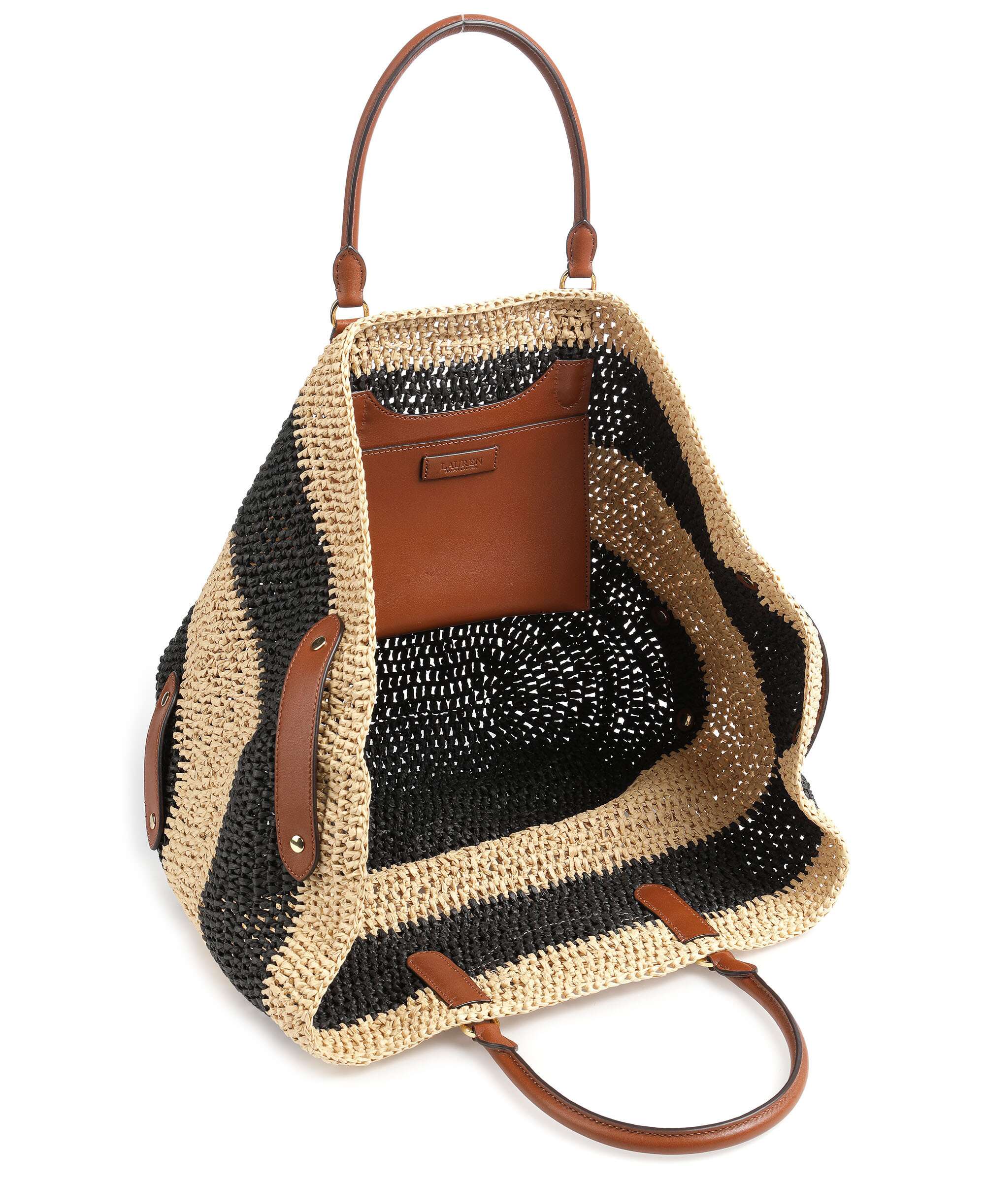 Lauren Ralph Lauren Daphney 40 Straw Handtas natural/black/lauren tan - Image 5