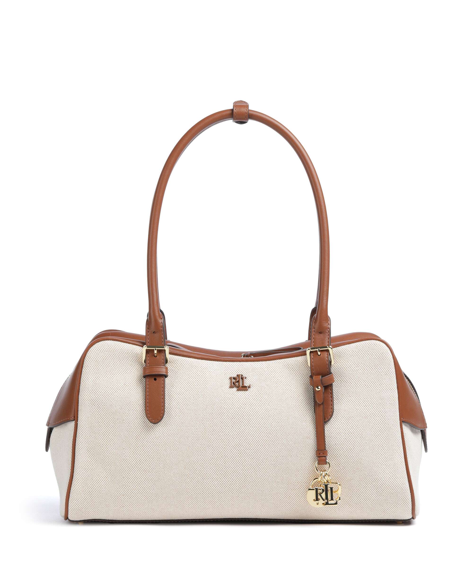 Lauren Ralph Lauren Marcy Schoudertas natural/buff canvas/lauren tan