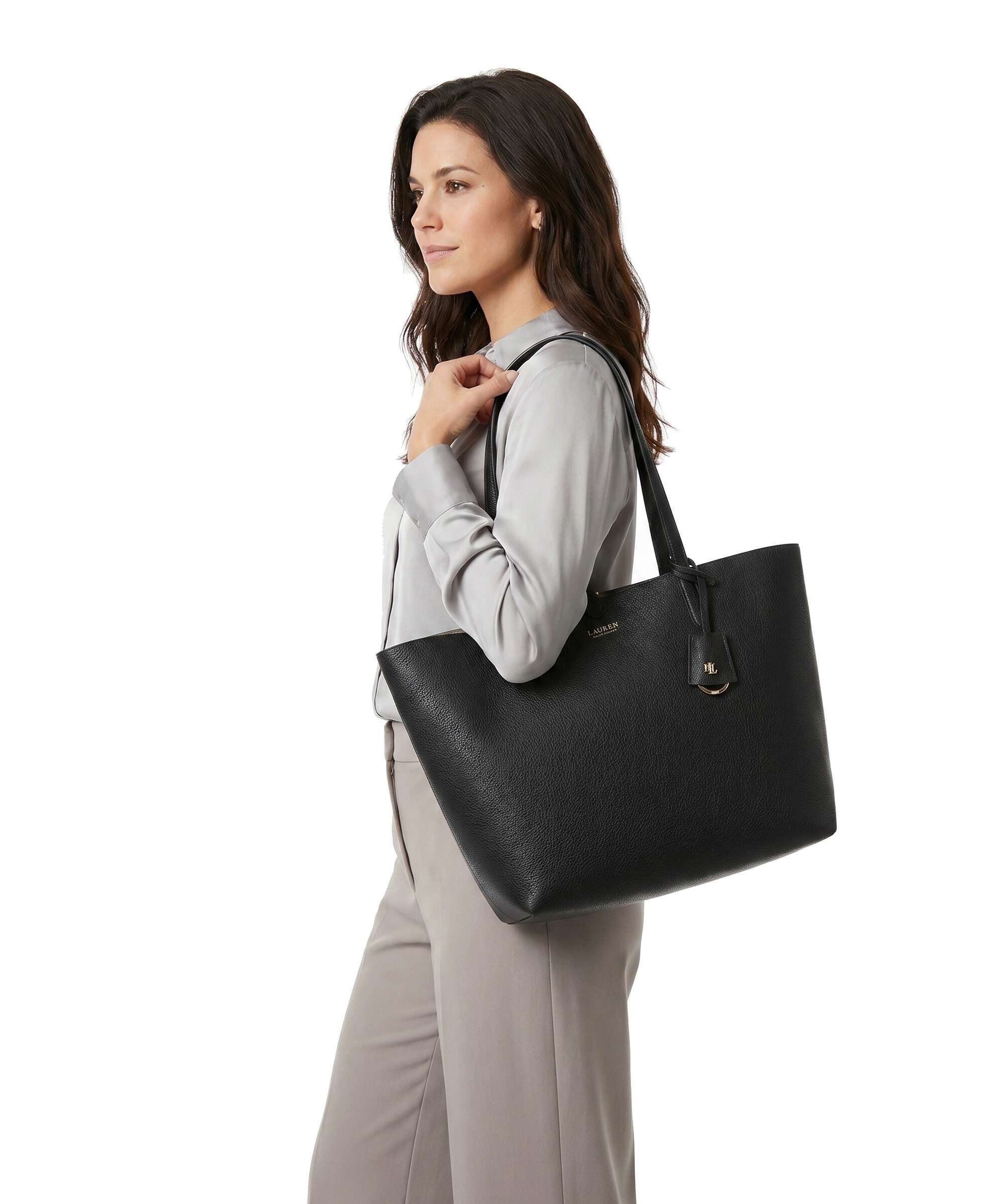 Lauren Ralph Lauren Medium Boodschappentas black/taupe - Image 3